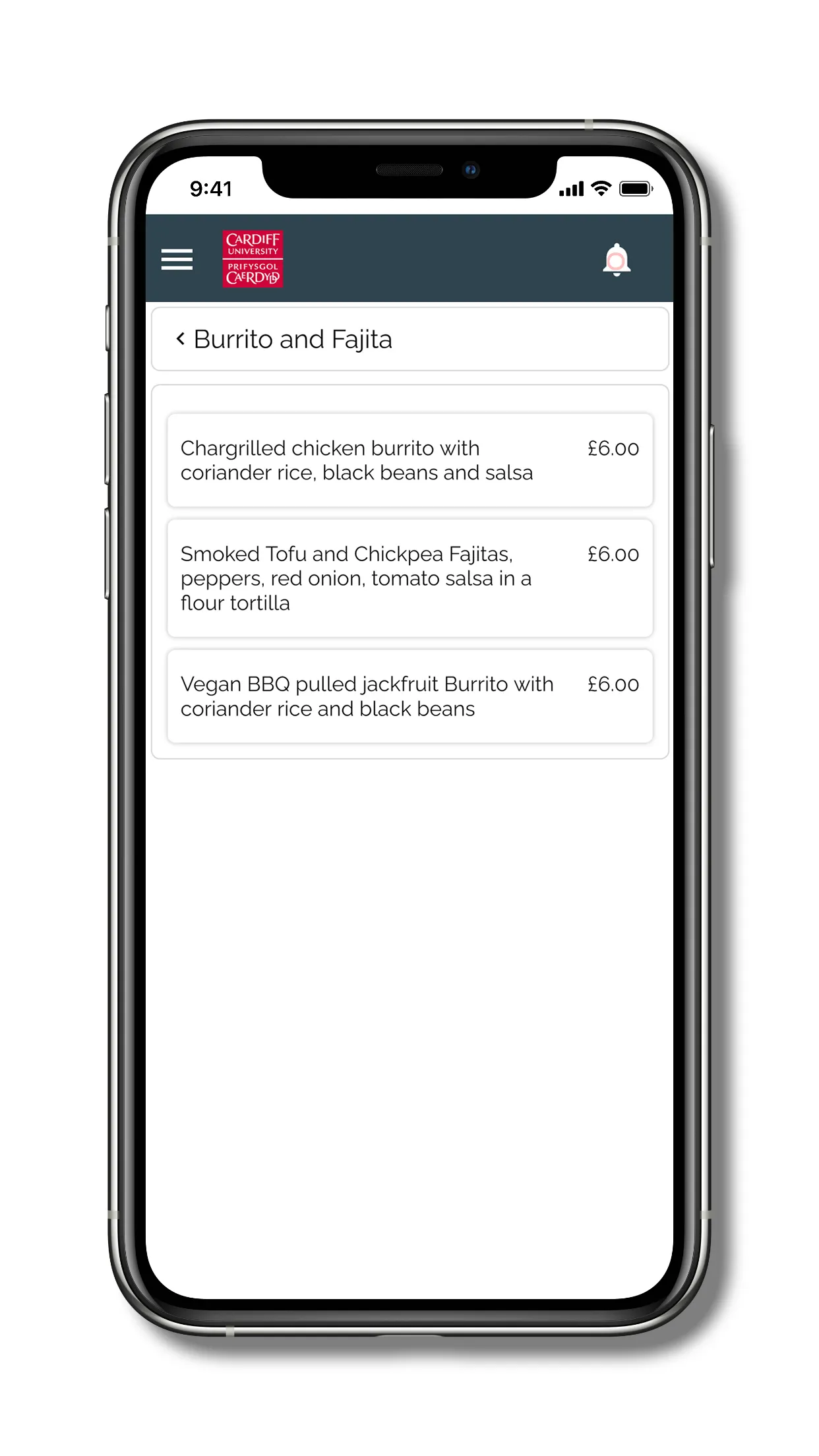 Cardiff University Food // Bwy | Indus Appstore | Screenshot