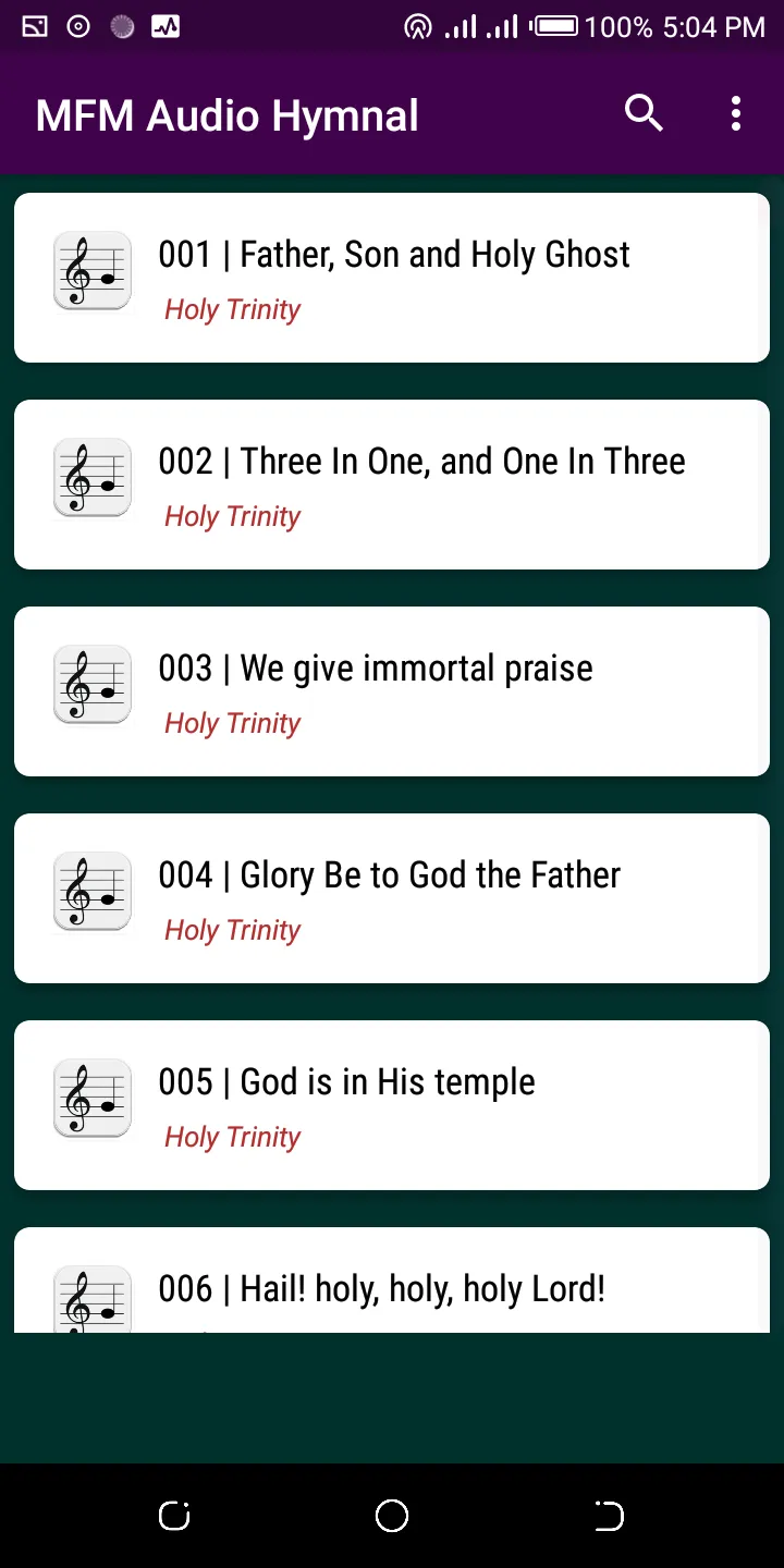 Mountain of Fire Audio Hymnal | Indus Appstore | Screenshot