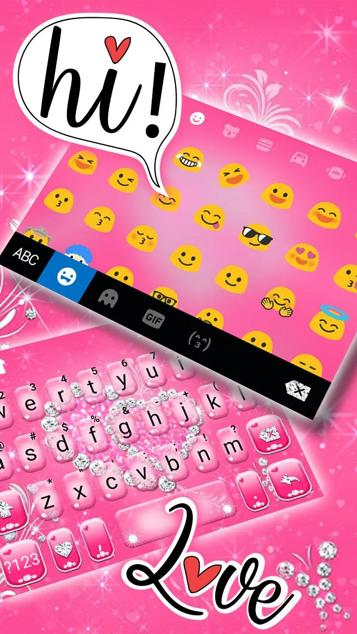 Pink Love Diamonds Theme | Indus Appstore | Screenshot