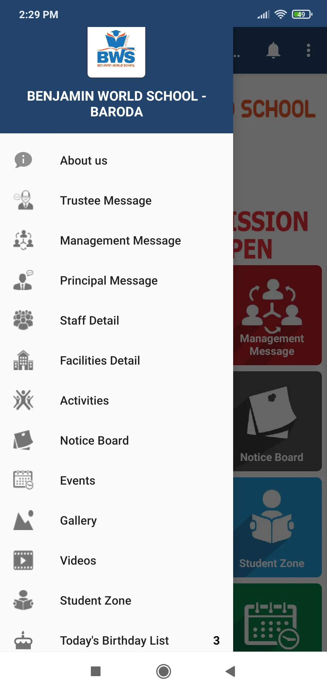 BENJAMIN WORLD SCHOOL - BARODA | Indus Appstore | Screenshot