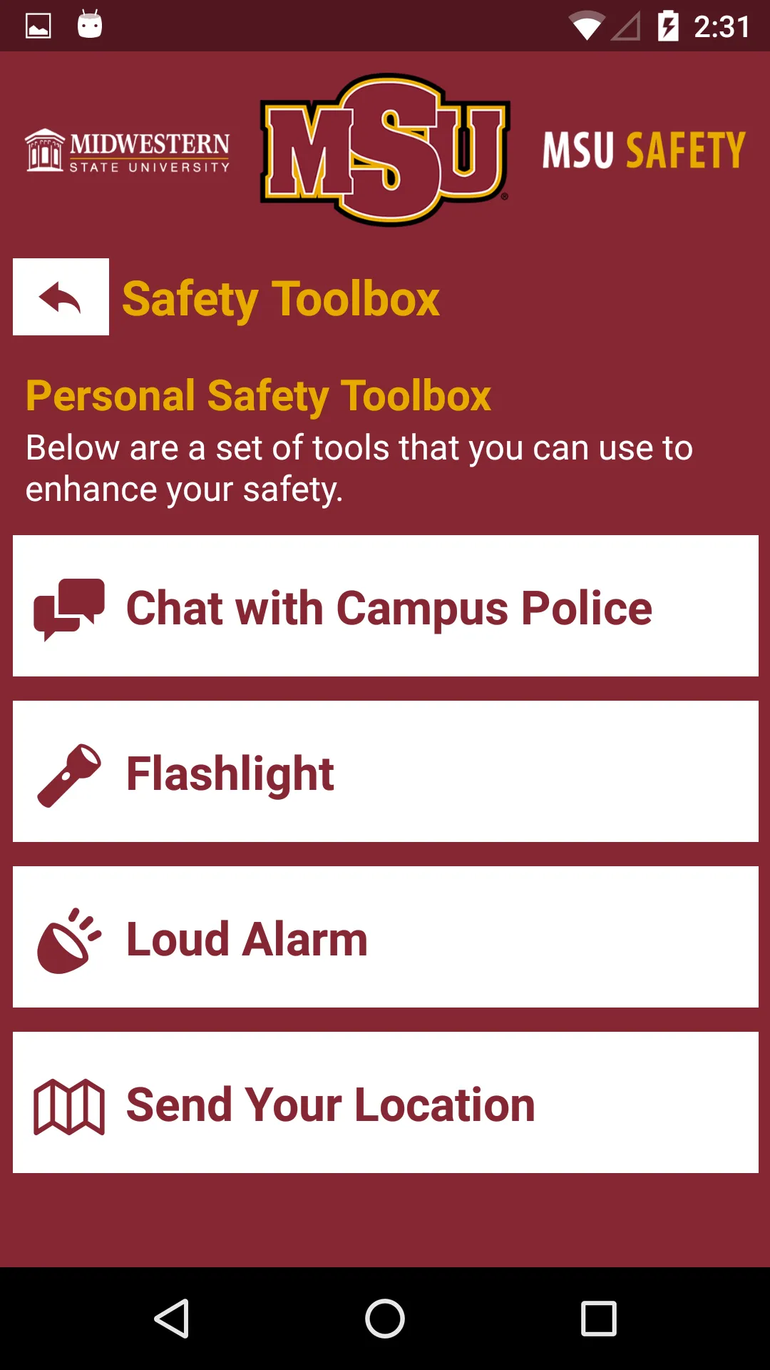 MSU Safety | Indus Appstore | Screenshot