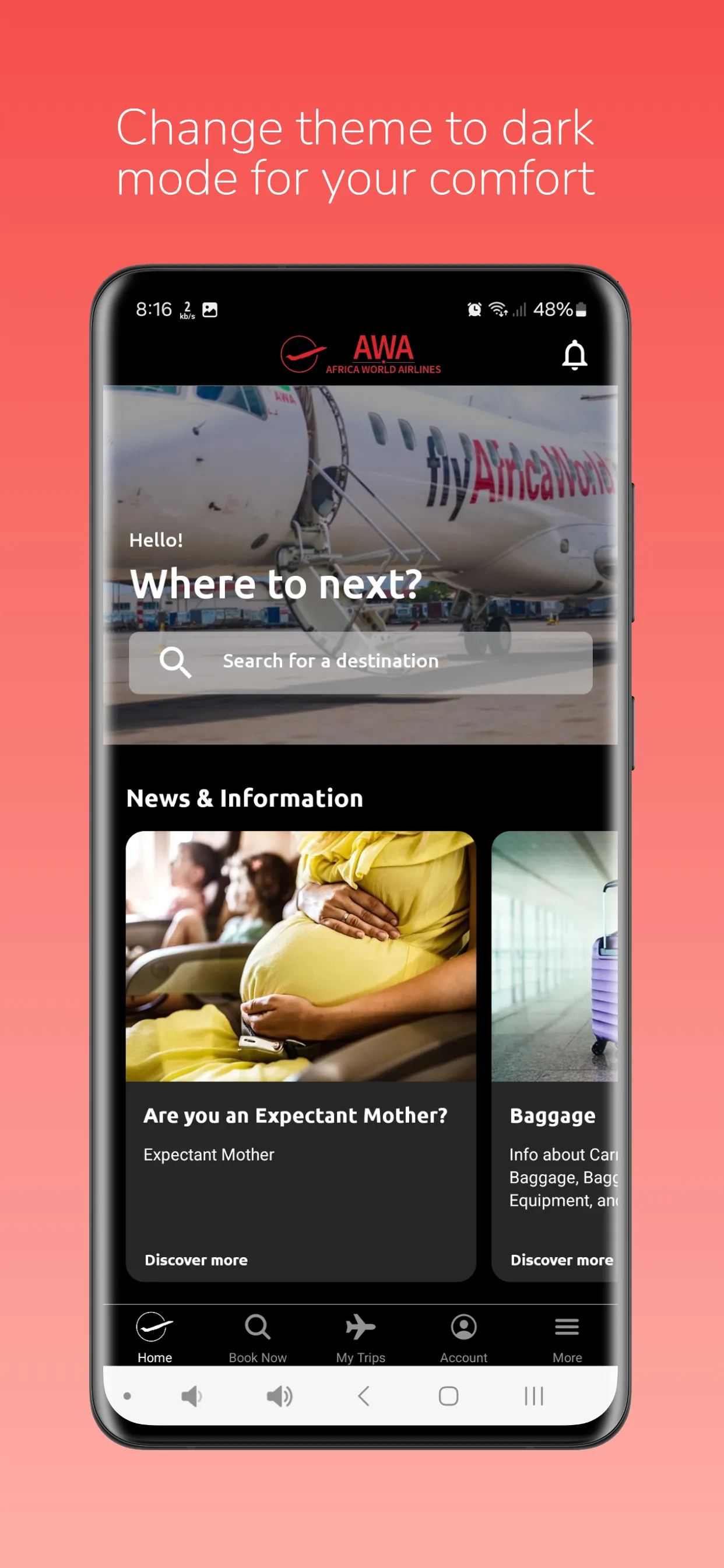 Africa World Airlines | Indus Appstore | Screenshot