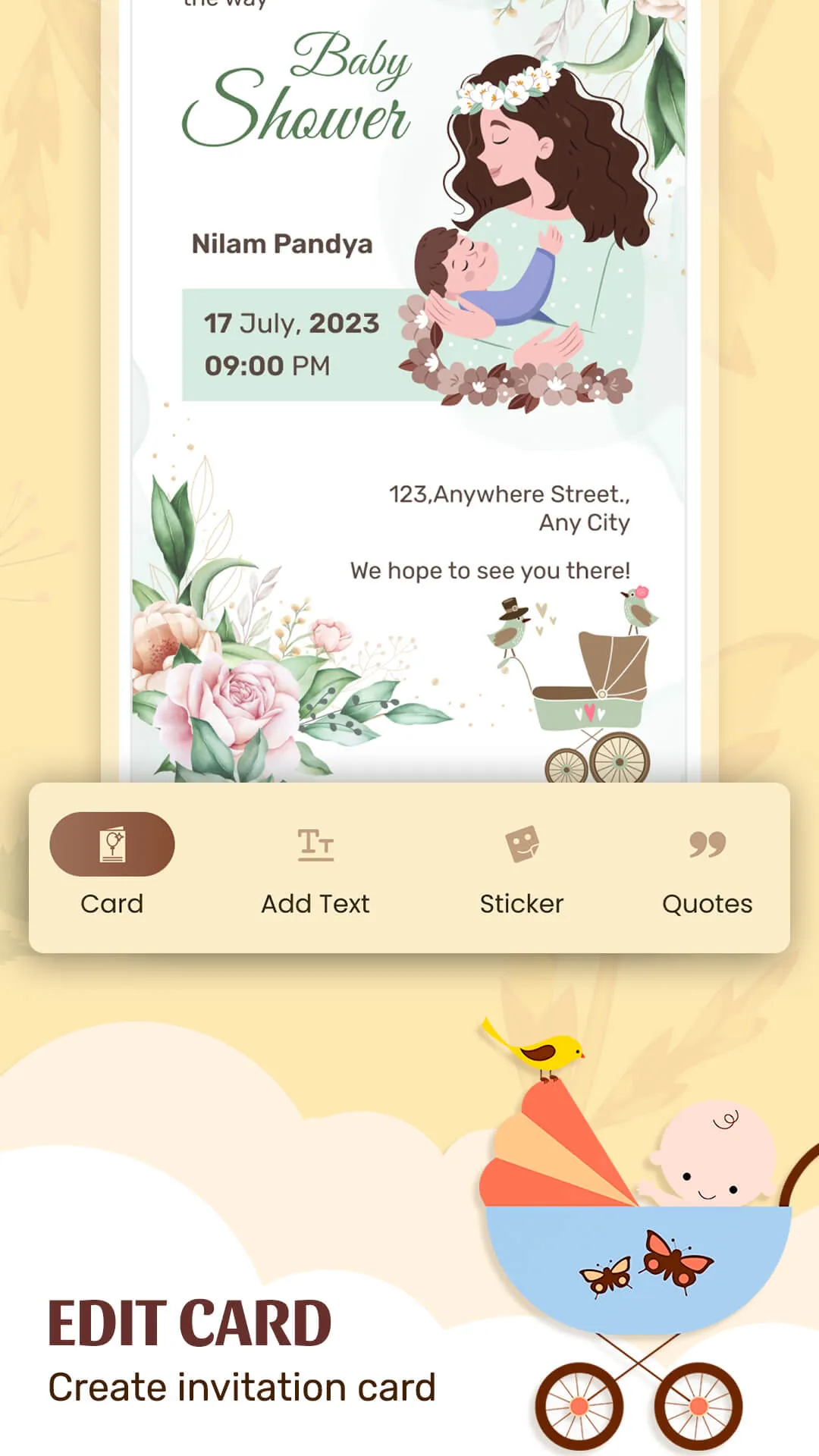 Baby Shower Invitation Card | Indus Appstore | Screenshot