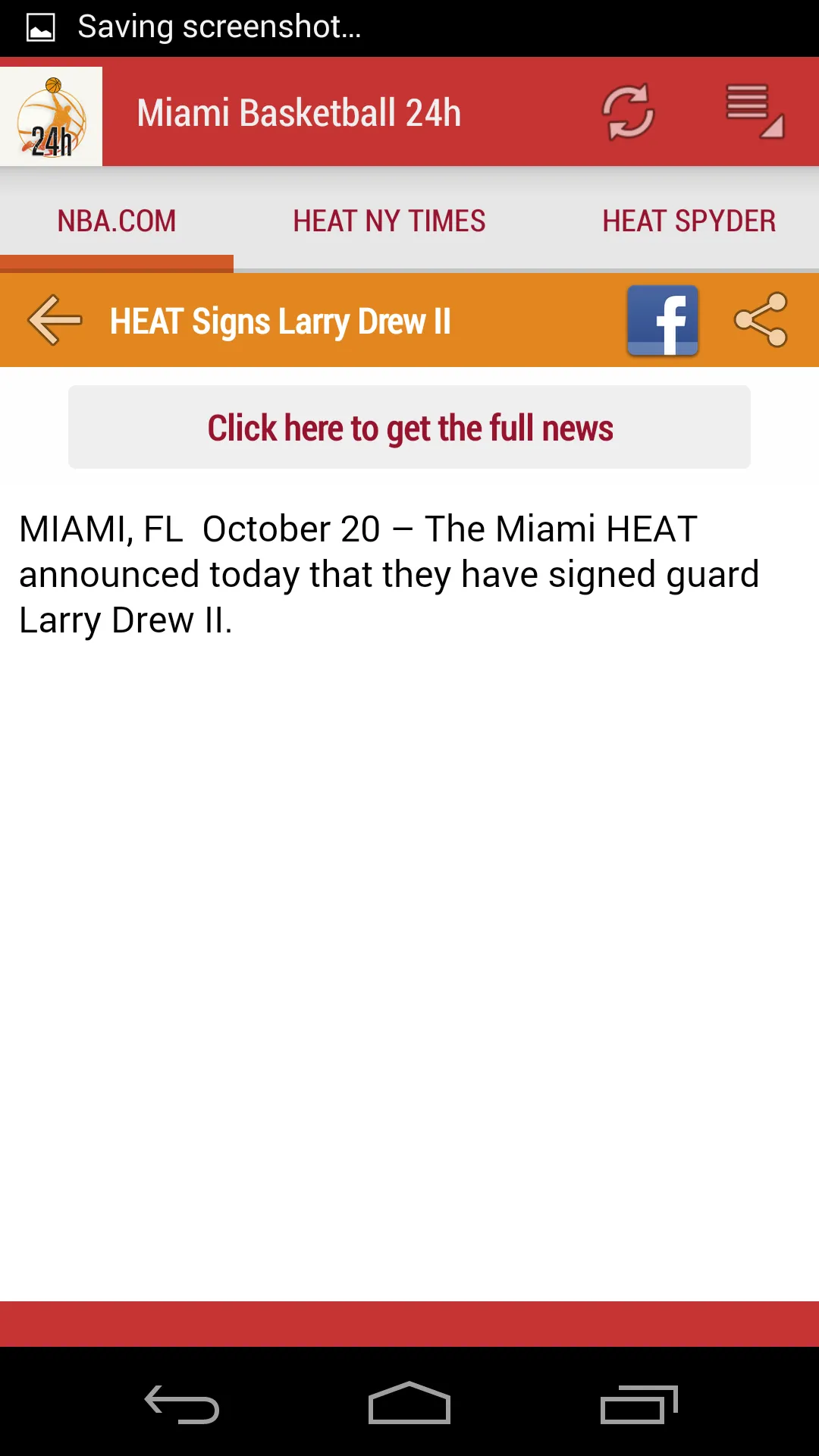 Miami Basketball 24h | Indus Appstore | Screenshot