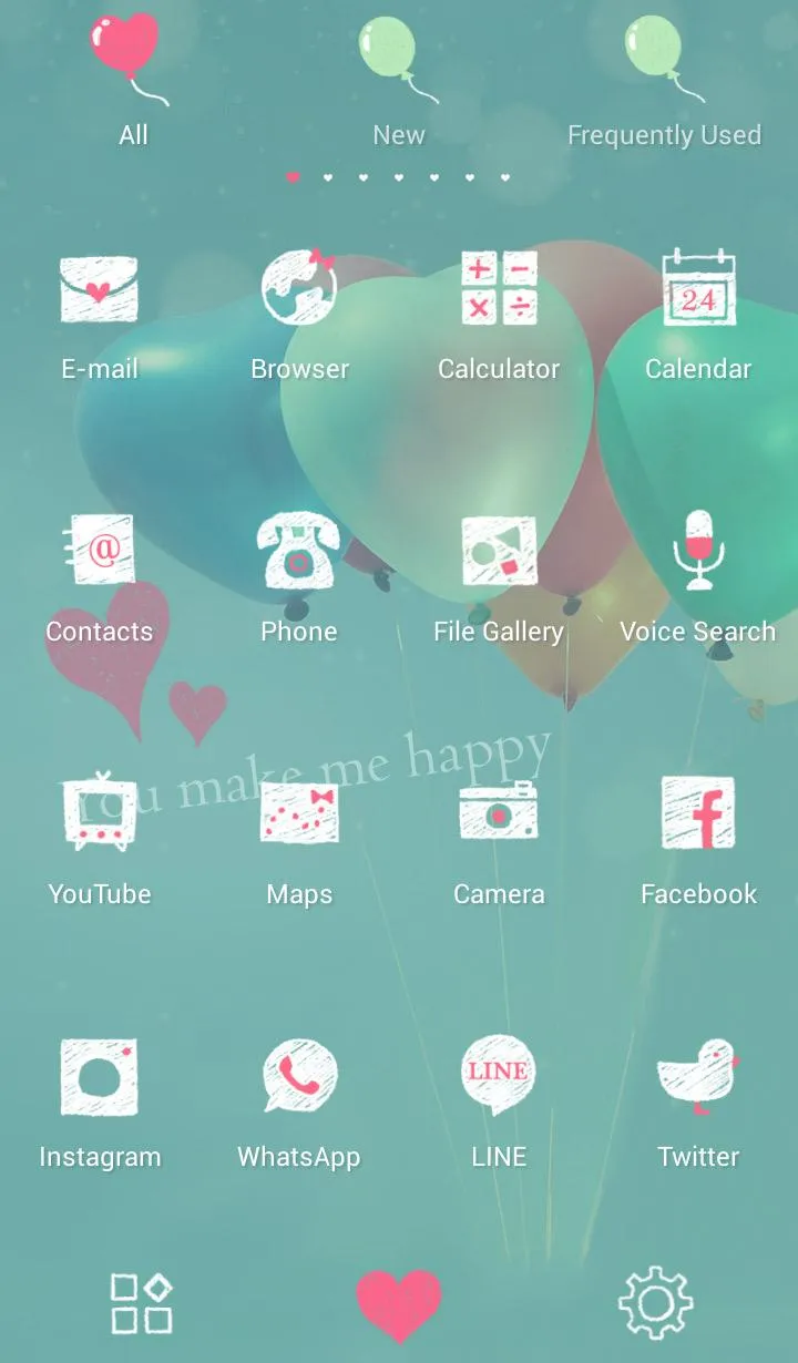 Heart Balloons +HOME Theme | Indus Appstore | Screenshot