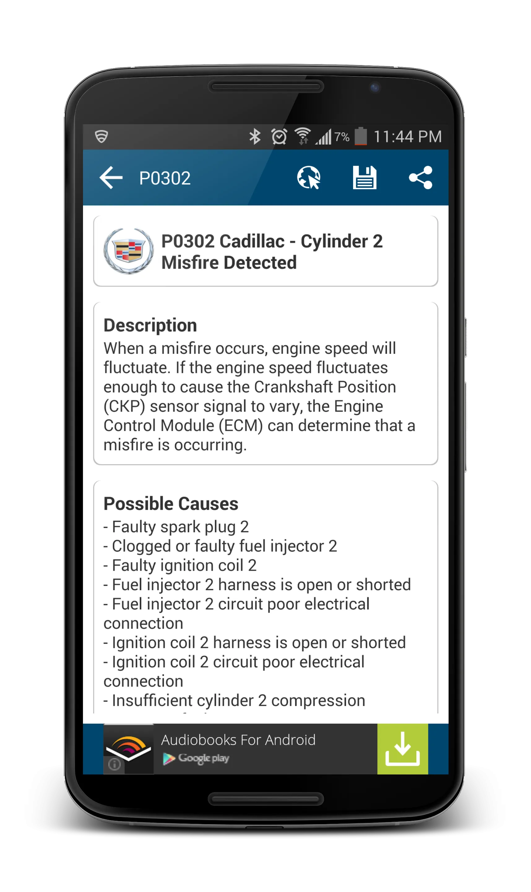 OBD2 Code Guide | Indus Appstore | Screenshot