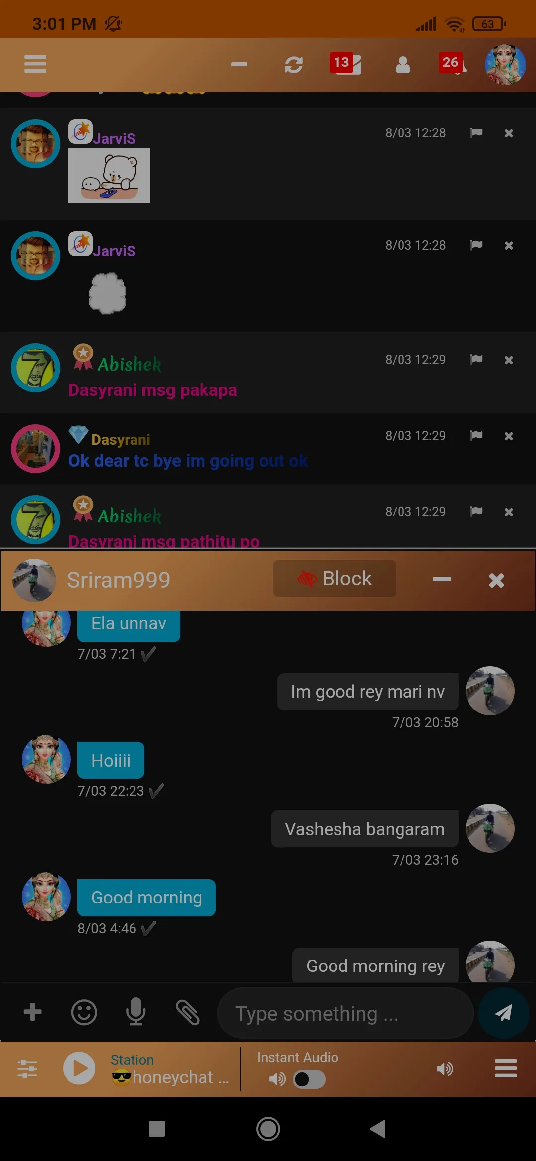 Telugu Chat Room : HONEYCHAT | Indus Appstore | Screenshot