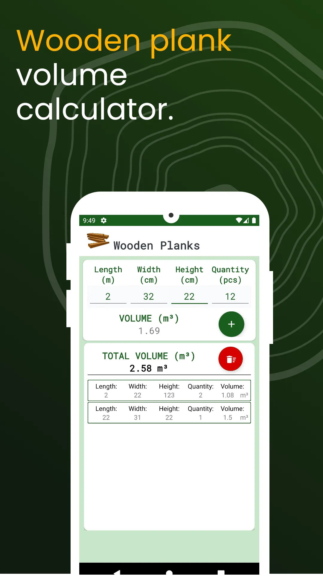 Wood Volume Calculator | Indus Appstore | Screenshot