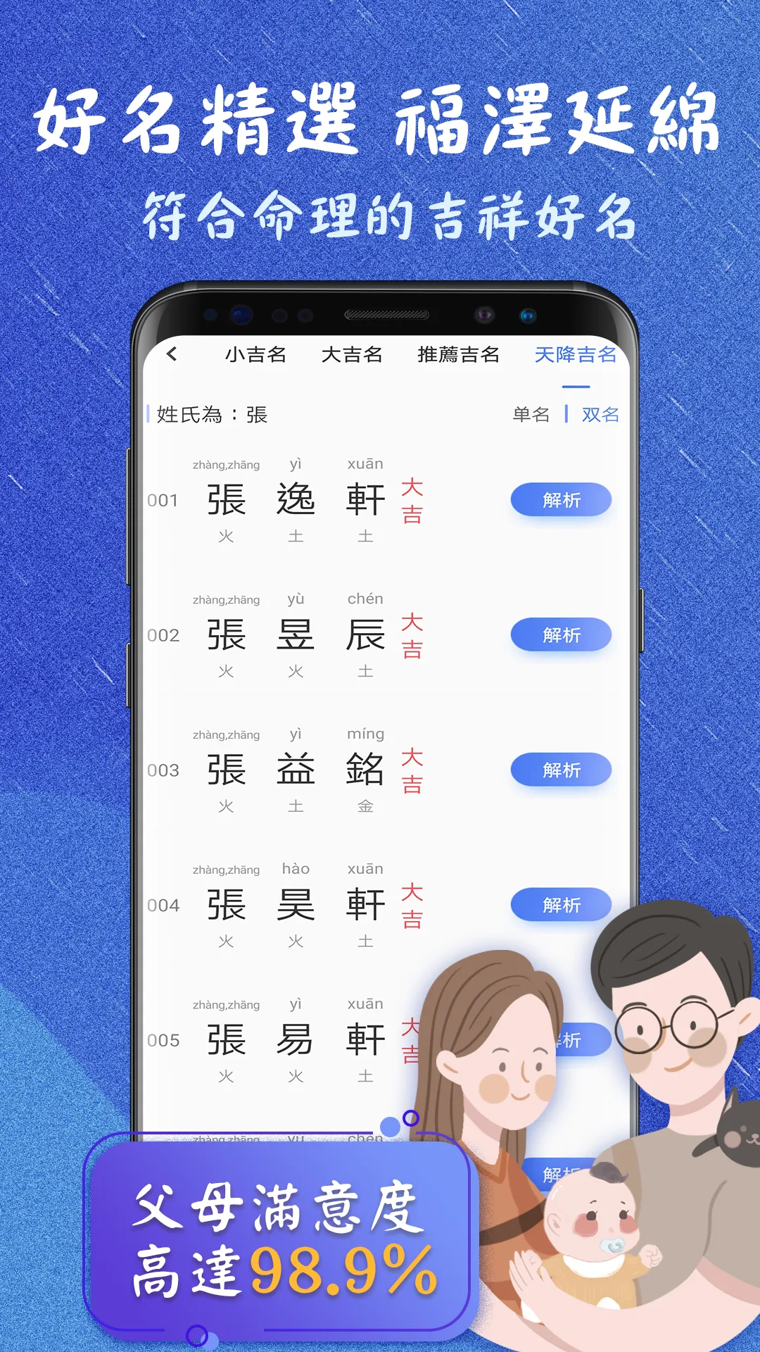 取名解名-姓名算命 命名起名改名字大全 名字八字算命打分 生 | Indus Appstore | Screenshot