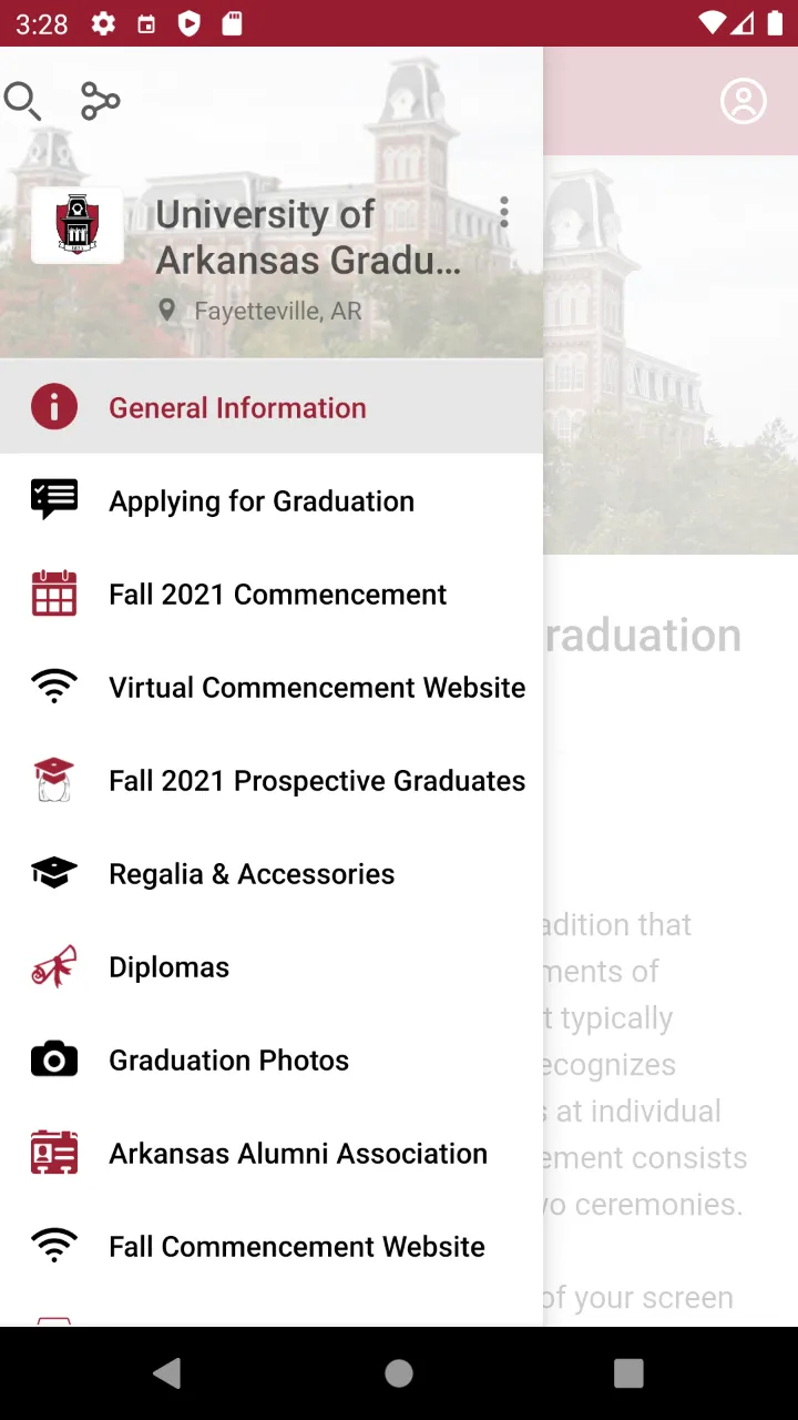 Univ of Arkansas Graduation | Indus Appstore | Screenshot