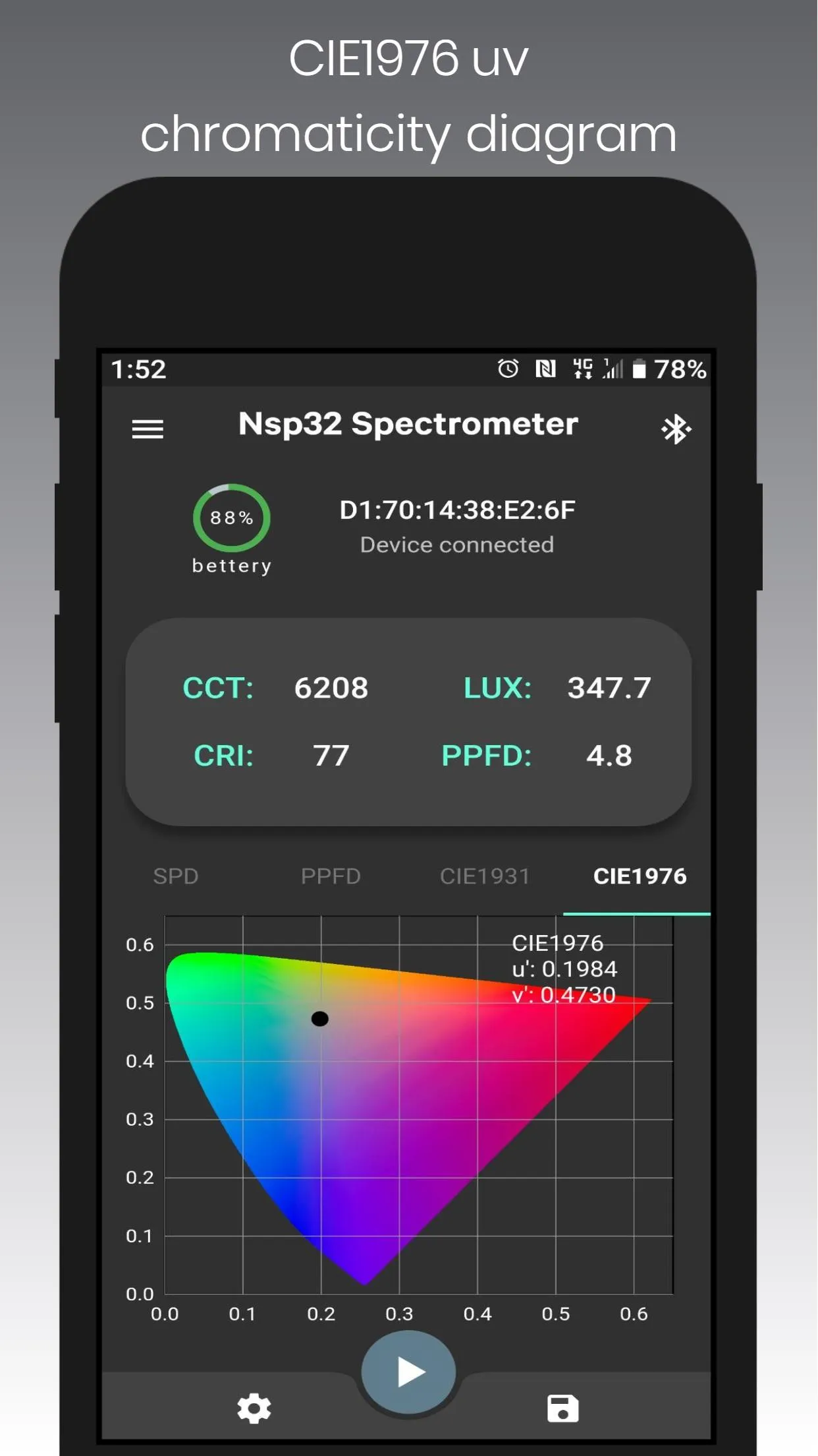 NSP32 nanoLambda Spectrometer | Indus Appstore | Screenshot