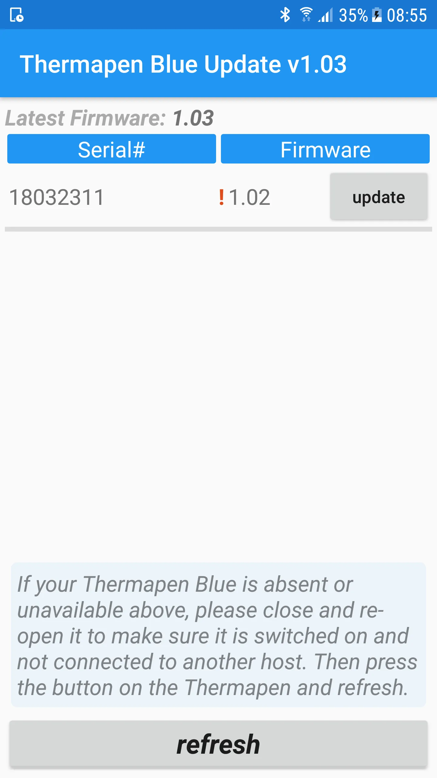 Thermapen Blue Update | Indus Appstore | Screenshot