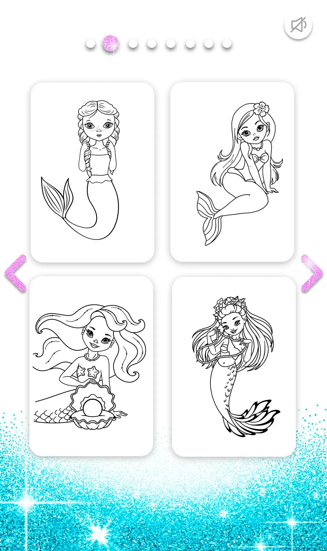 Mermaid Coloring Page Glitter | Indus Appstore | Screenshot