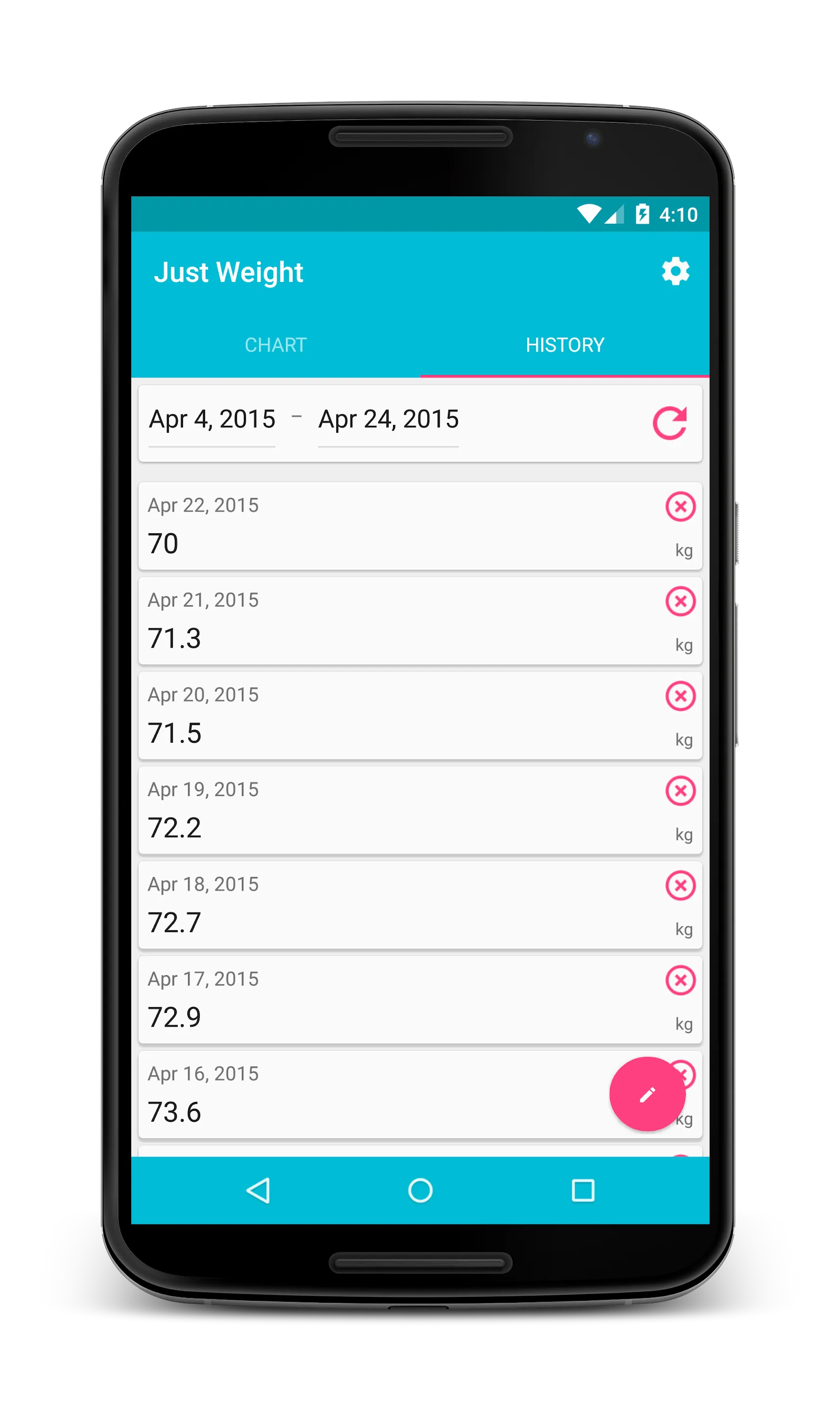 Just Weight. Track Your Weight | Indus Appstore | Screenshot