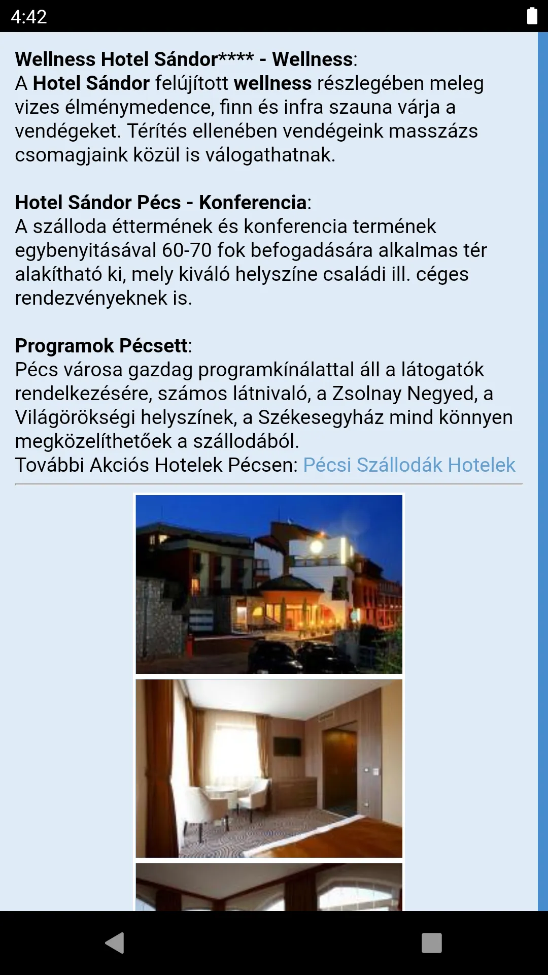 Pécsi Szállodák Hotelek | Indus Appstore | Screenshot