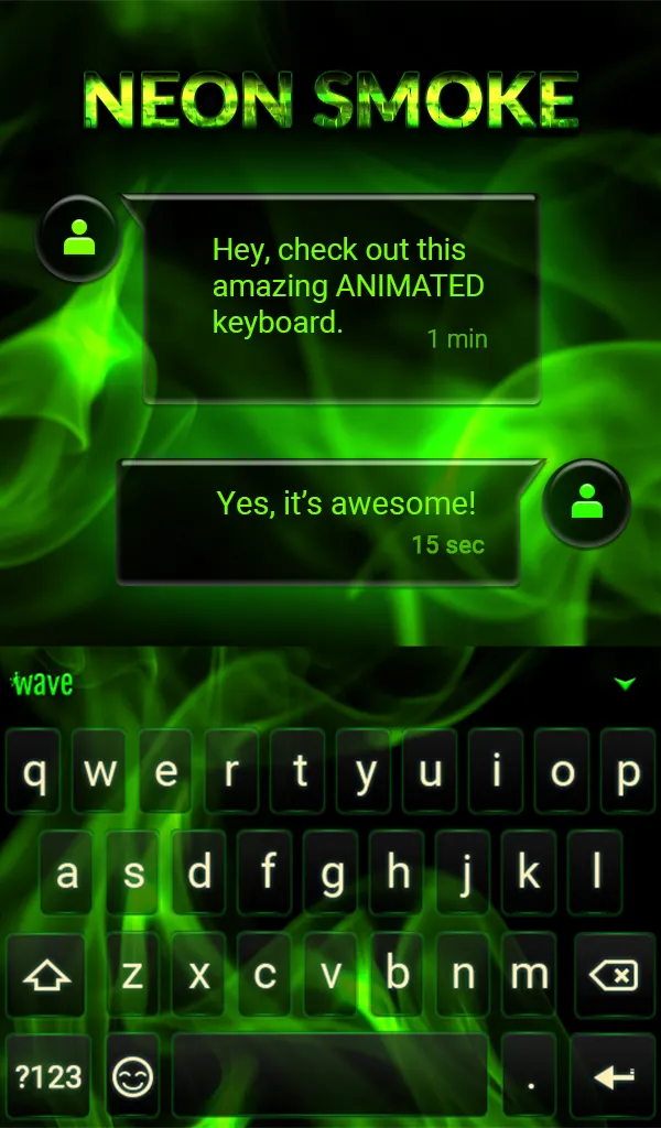 Neon Smoke Animated Keyboard + | Indus Appstore | Screenshot