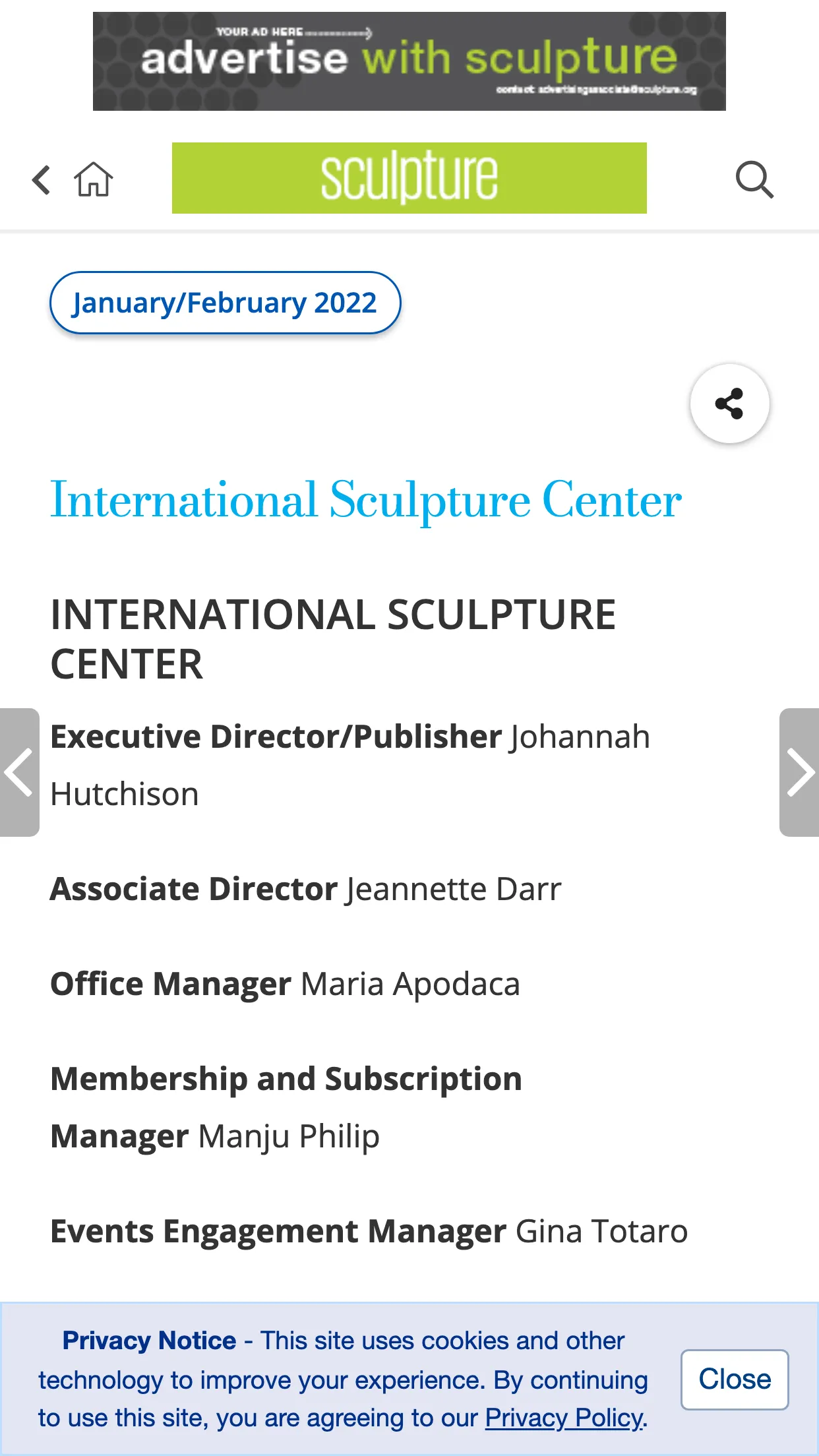 Sculpture magazine | Indus Appstore | Screenshot