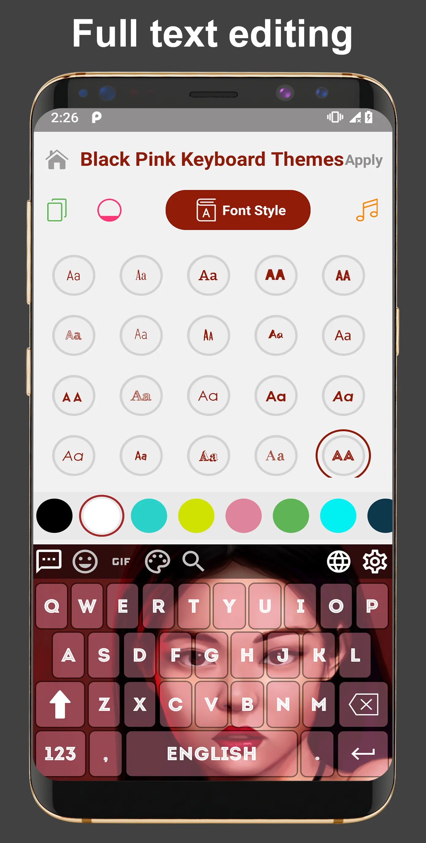 Black Pink Keyboard Theme | Indus Appstore | Screenshot