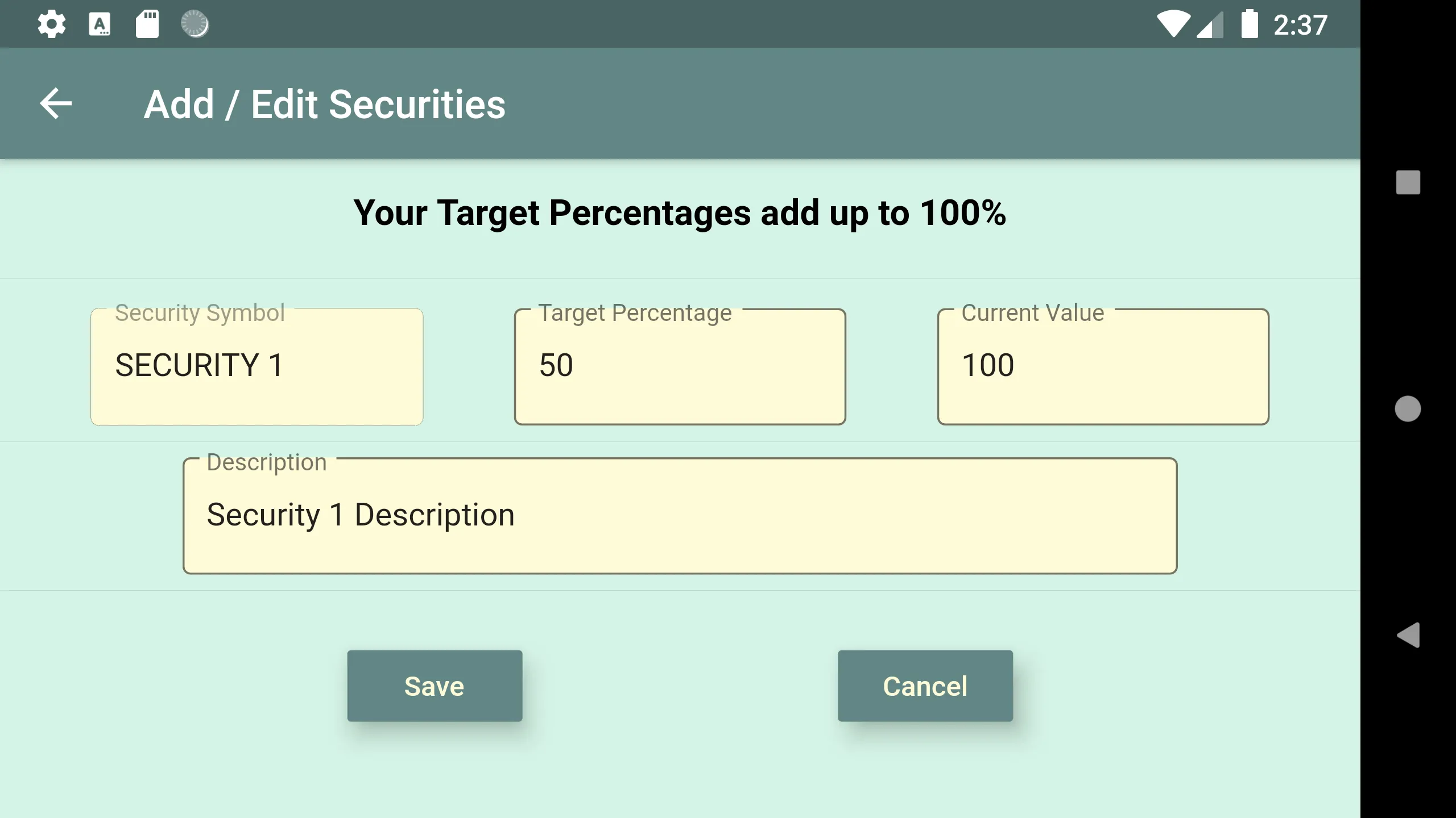 Portfolio Rebalancer | Indus Appstore | Screenshot