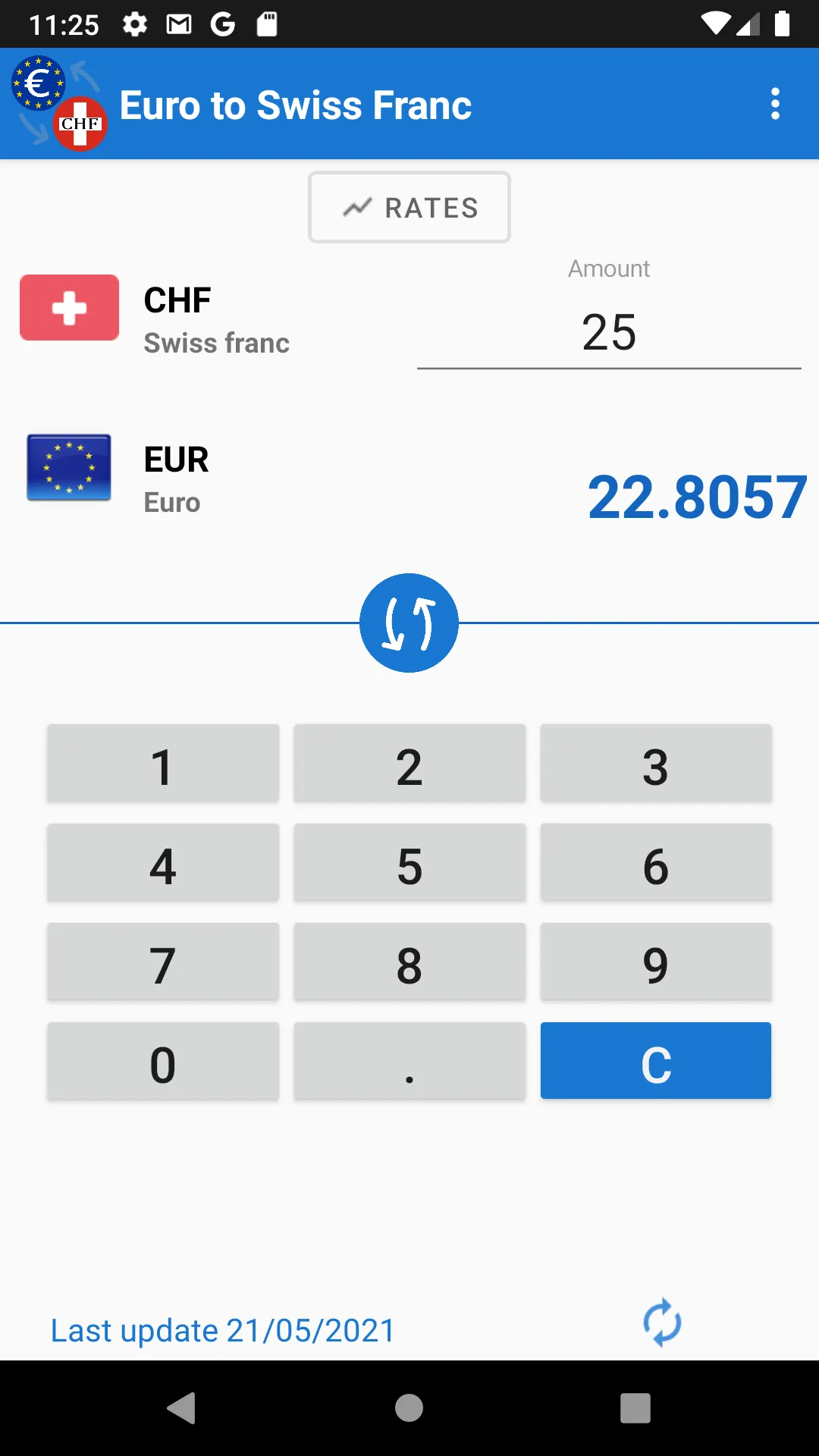 Euro to Swiss Franc Converter | Indus Appstore | Screenshot