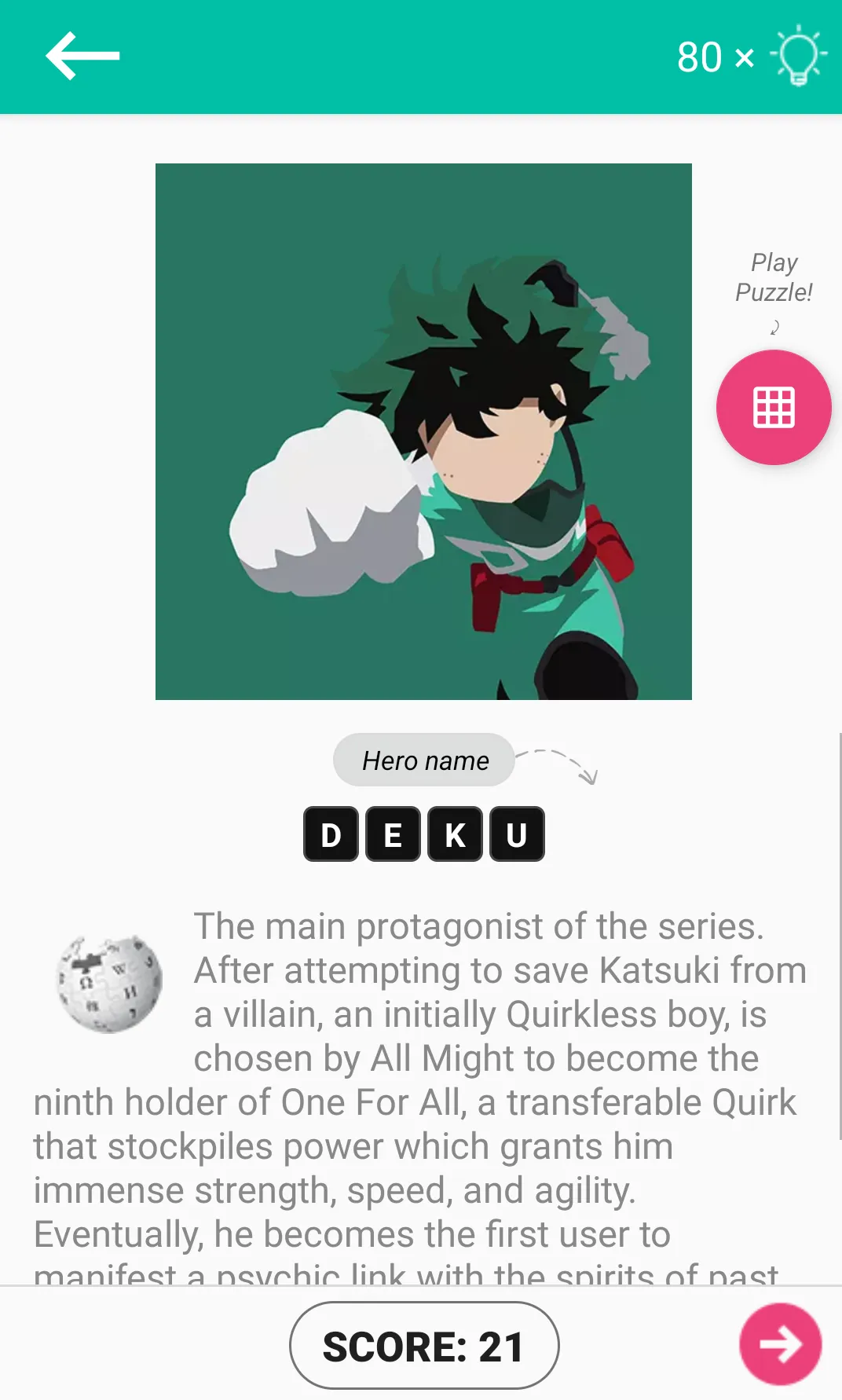 Hero Academia Anime Quiz Game | Indus Appstore | Screenshot