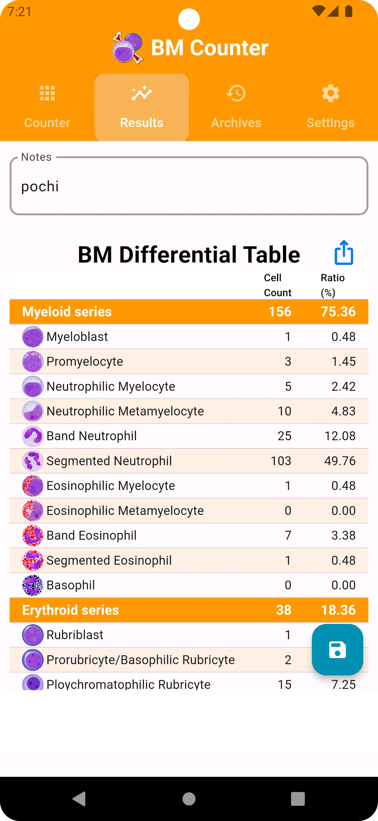 Bone Marrow Cells Counter | Indus Appstore | Screenshot