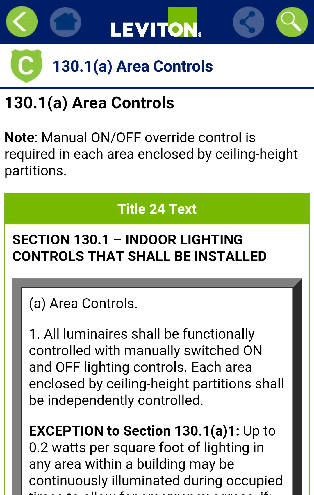 Leviton Title 20 & Title 24 | Indus Appstore | Screenshot