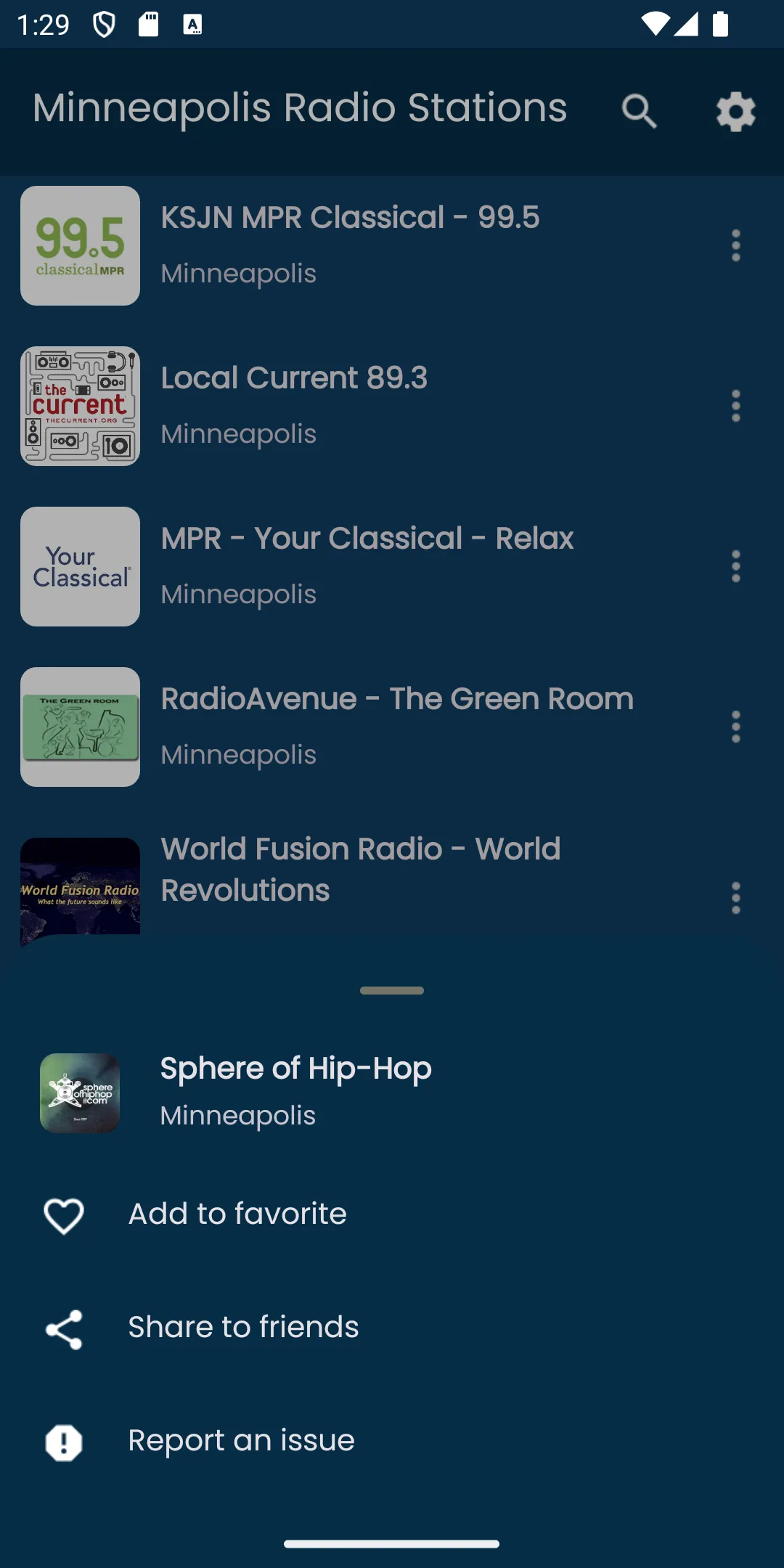 Radios from Minneapolis | Indus Appstore | Screenshot