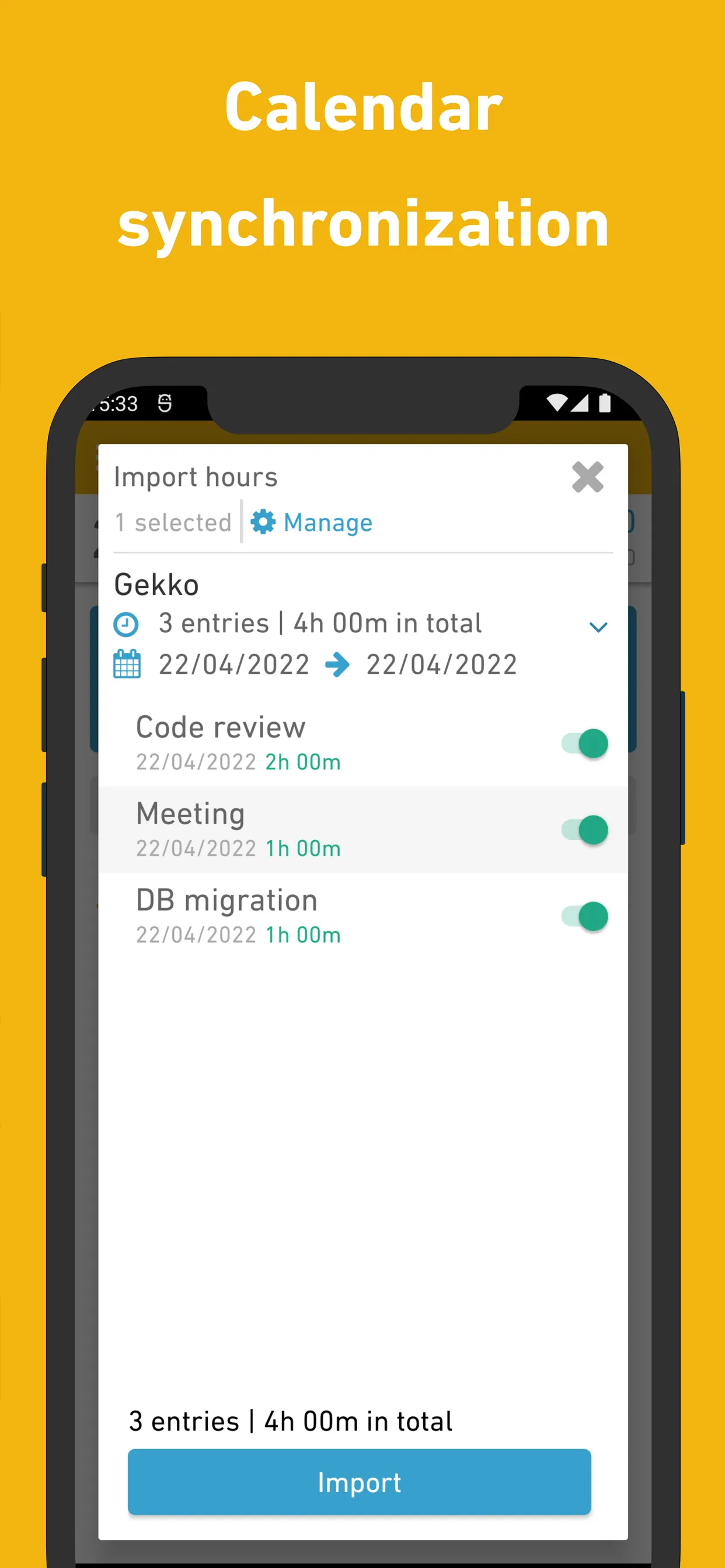 Gekko Hours - Time tracking | Indus Appstore | Screenshot