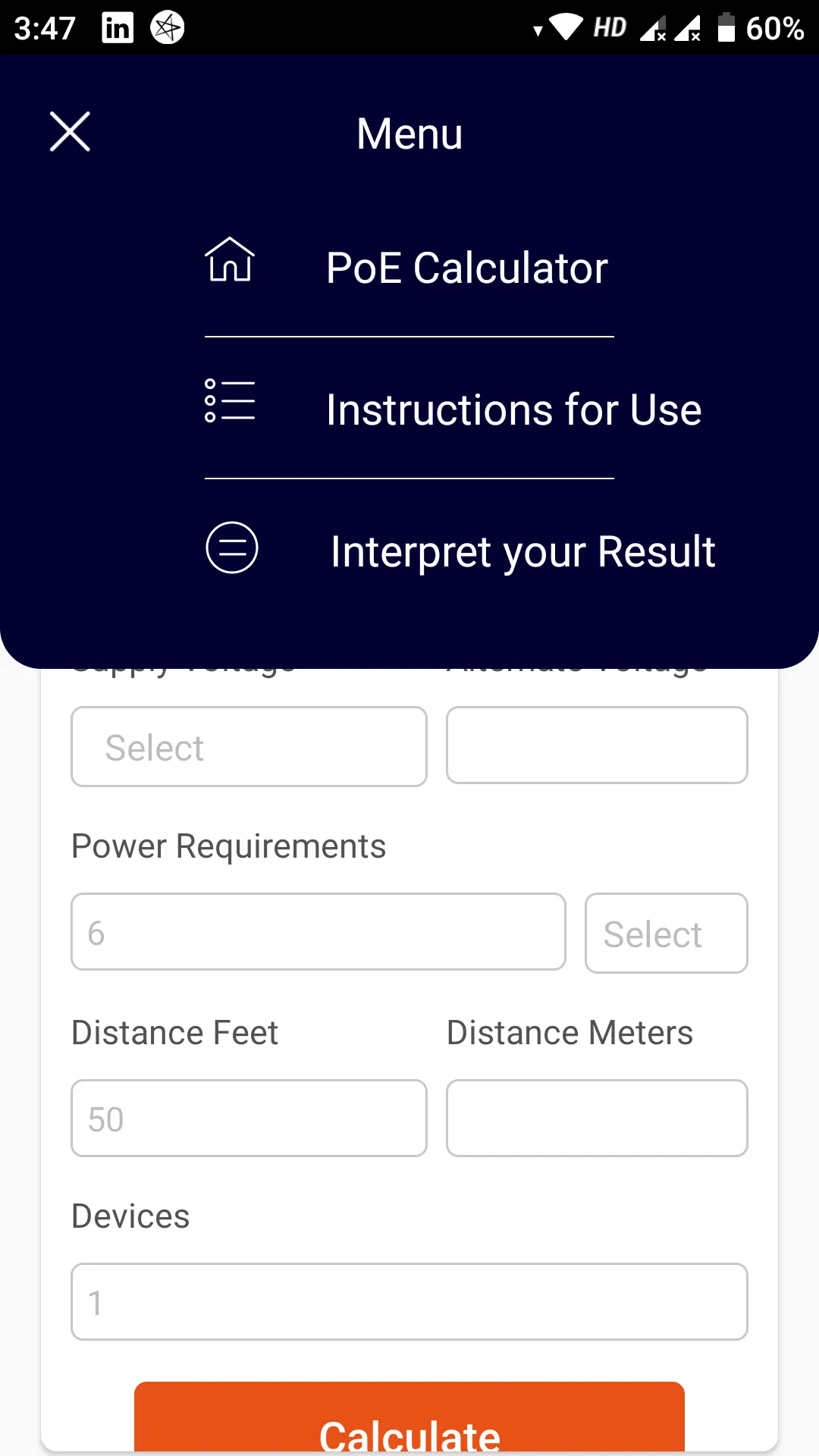 PoE Calculator | Indus Appstore | Screenshot