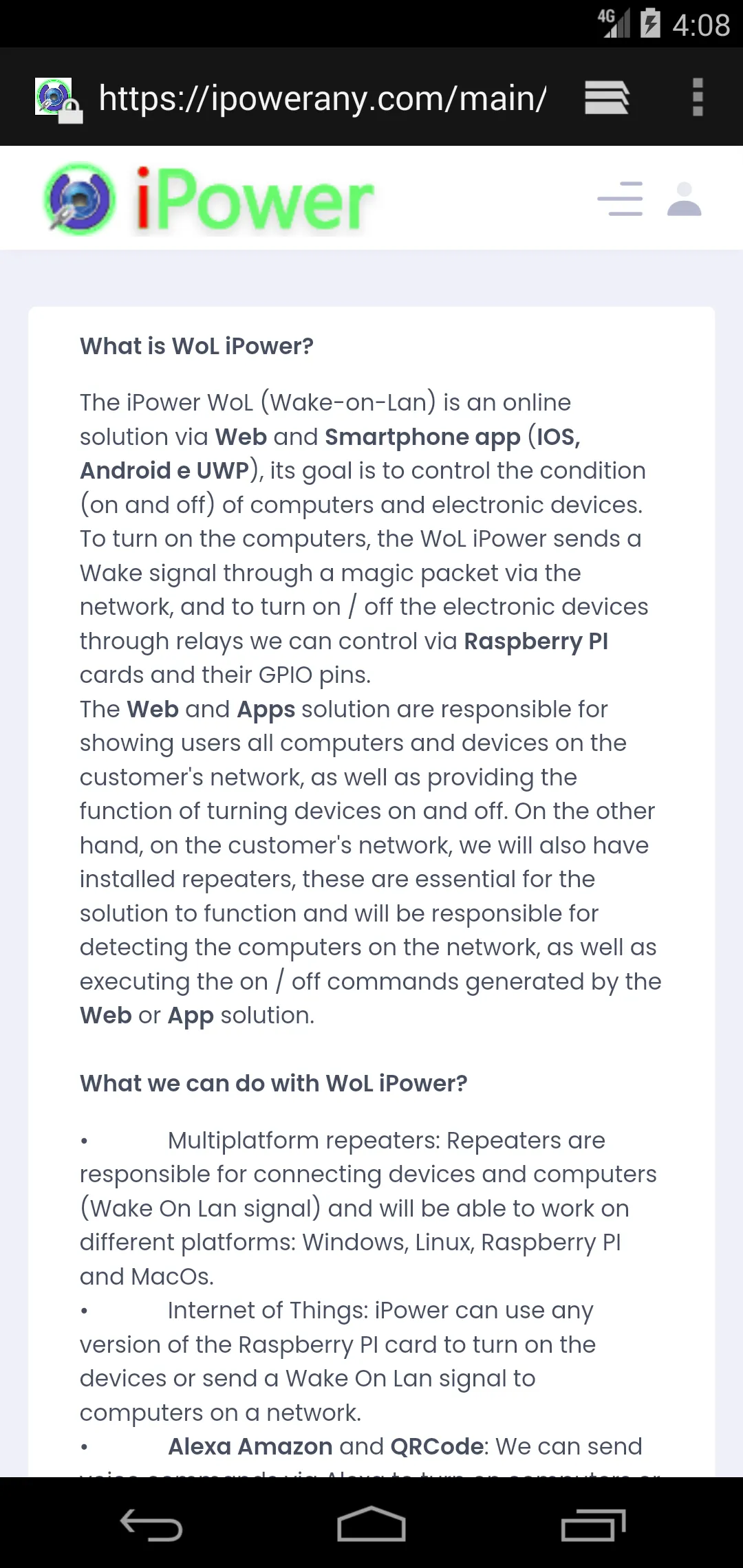 WoL iPower - Wake On Lan over  | Indus Appstore | Screenshot