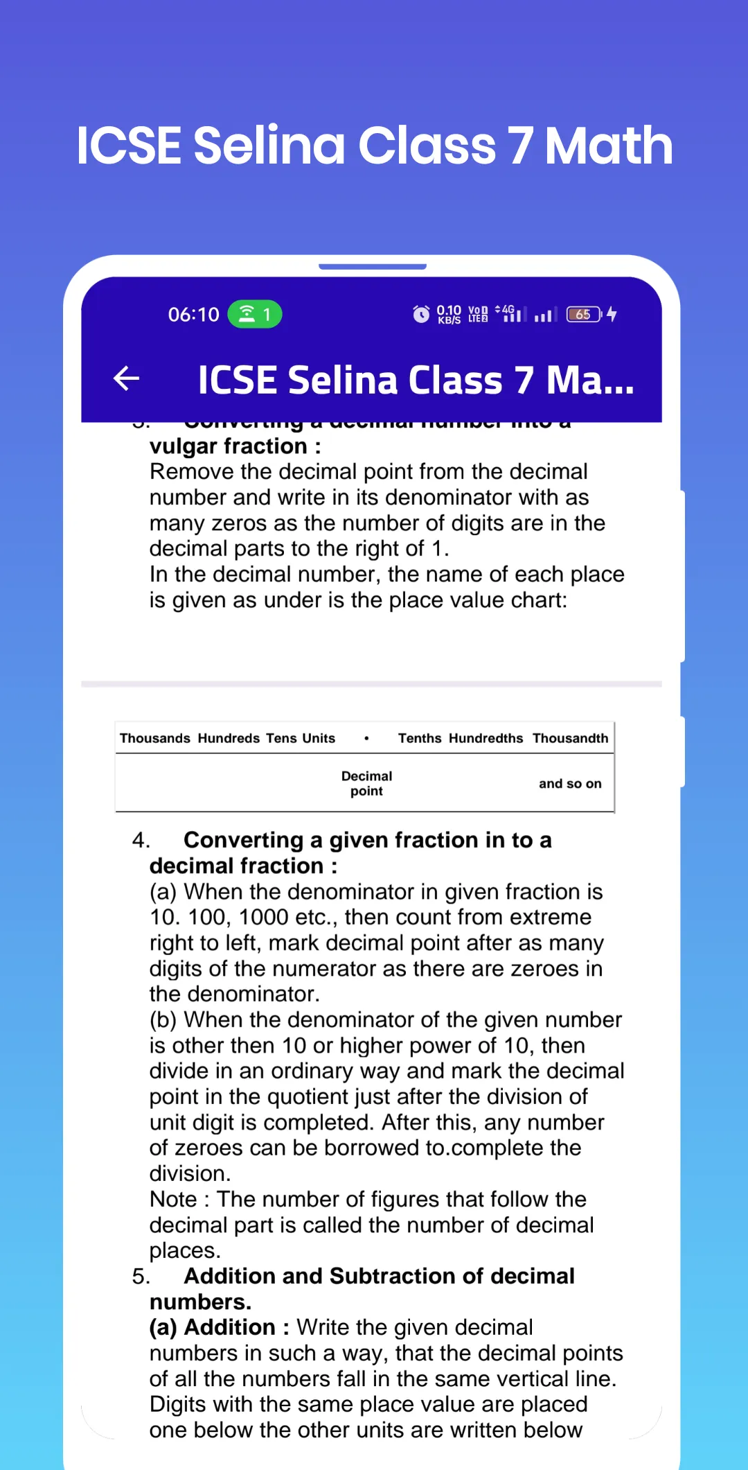 ICSE Selina Class 7 Math | Indus Appstore | Screenshot