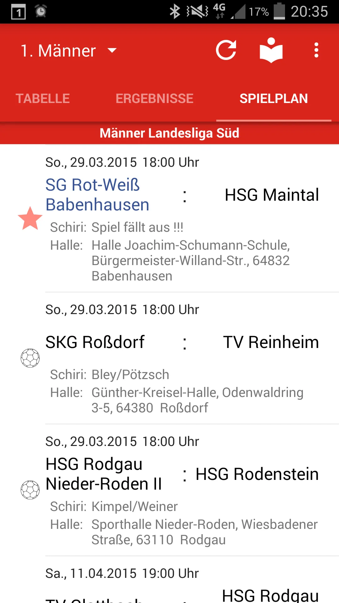 SG Rot-Weiss Babenhausen | Indus Appstore | Screenshot