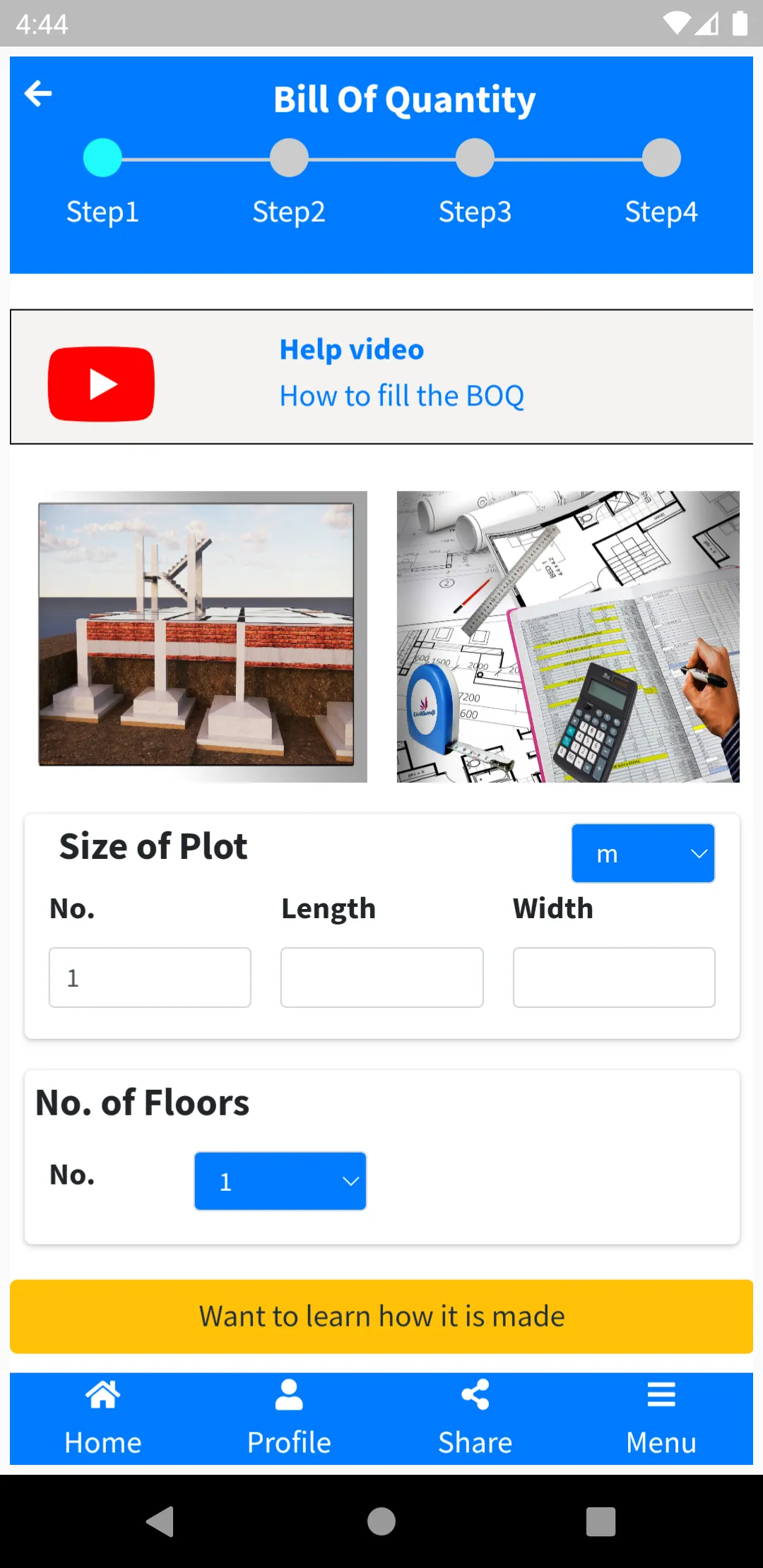 Quick Building Estimation | Indus Appstore | Screenshot