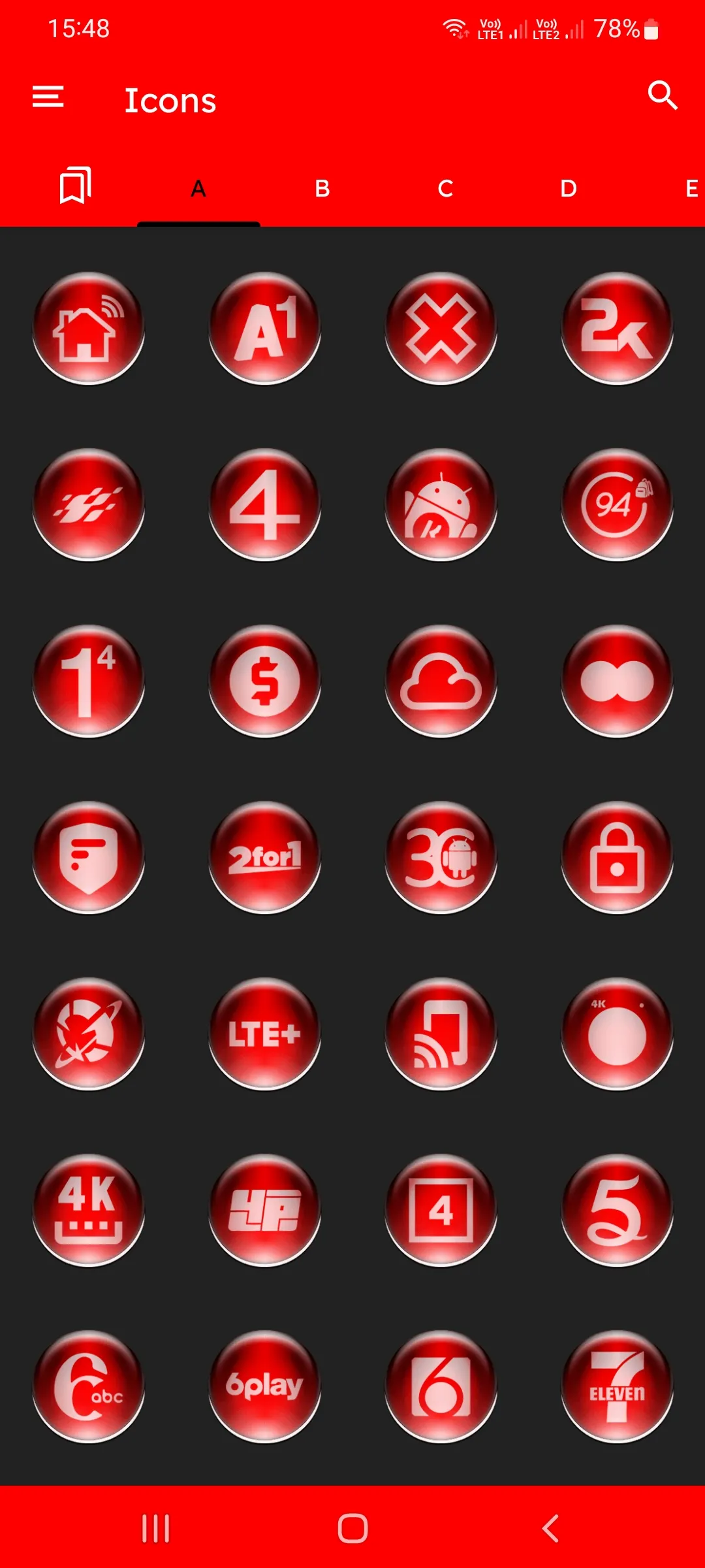 Red Pixl Glass Icon Pack | Indus Appstore | Screenshot