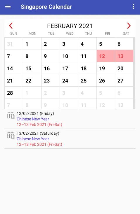 Singapore Calendar 2024 | Indus Appstore | Screenshot