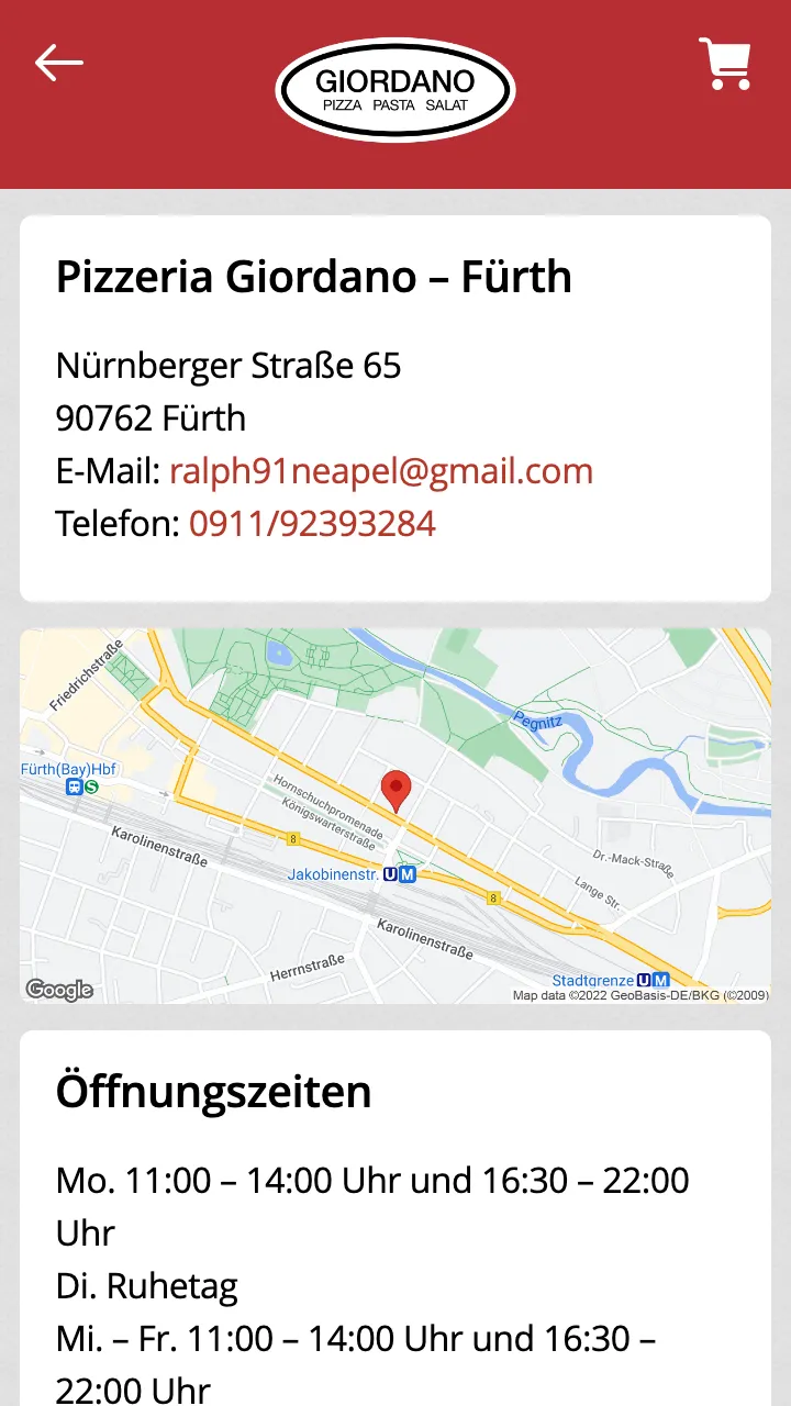 Pizzeria Giordano Fürth | Indus Appstore | Screenshot