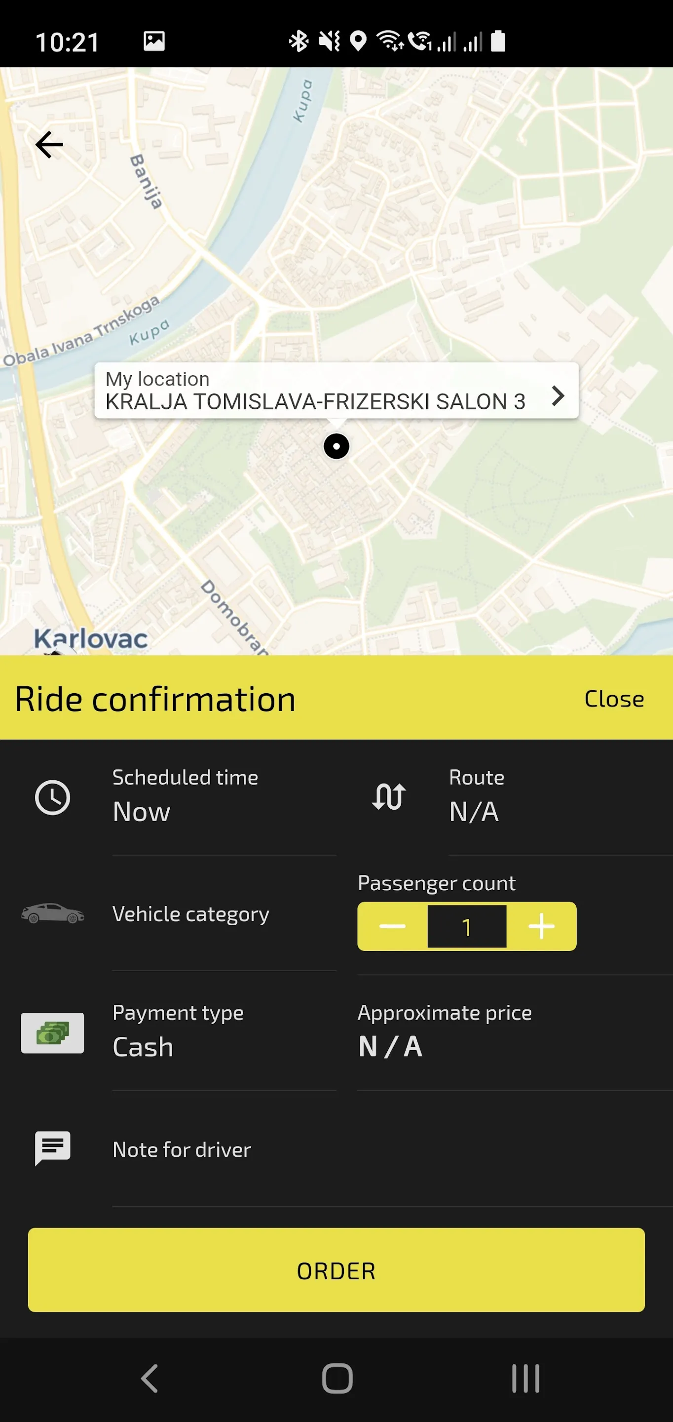 Ambasador Taxi Karlovac | Indus Appstore | Screenshot