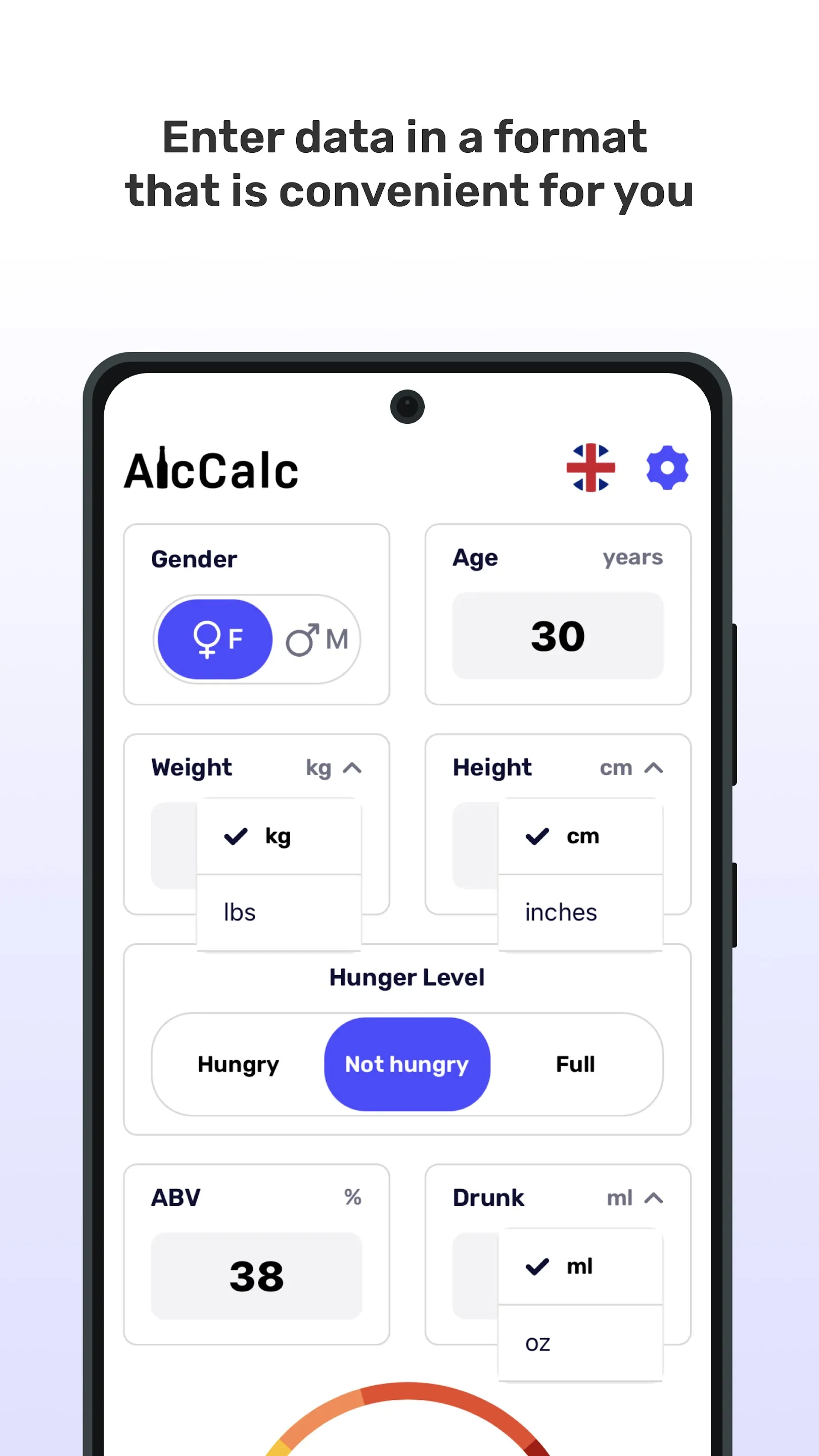 AlcCalc - BAC calculator | Indus Appstore | Screenshot