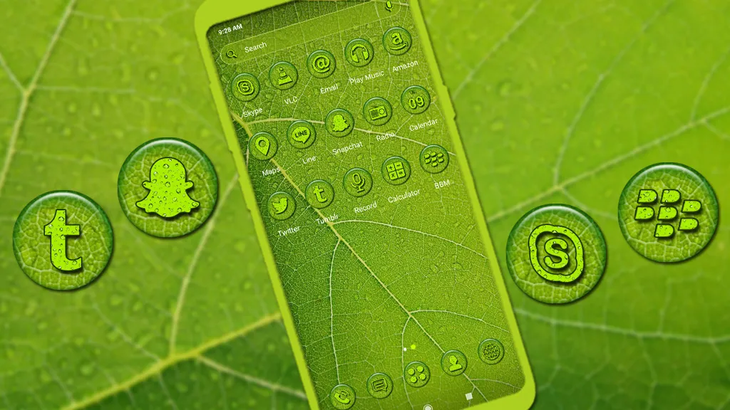 Green Leaf Drop Theme | Indus Appstore | Screenshot