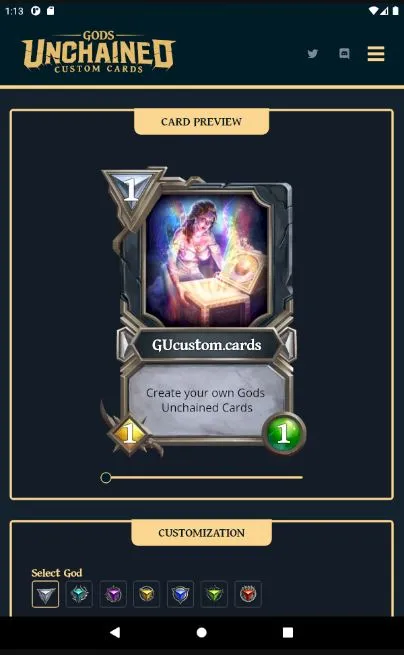 Gods Unchained - Custom Card G | Indus Appstore | Screenshot