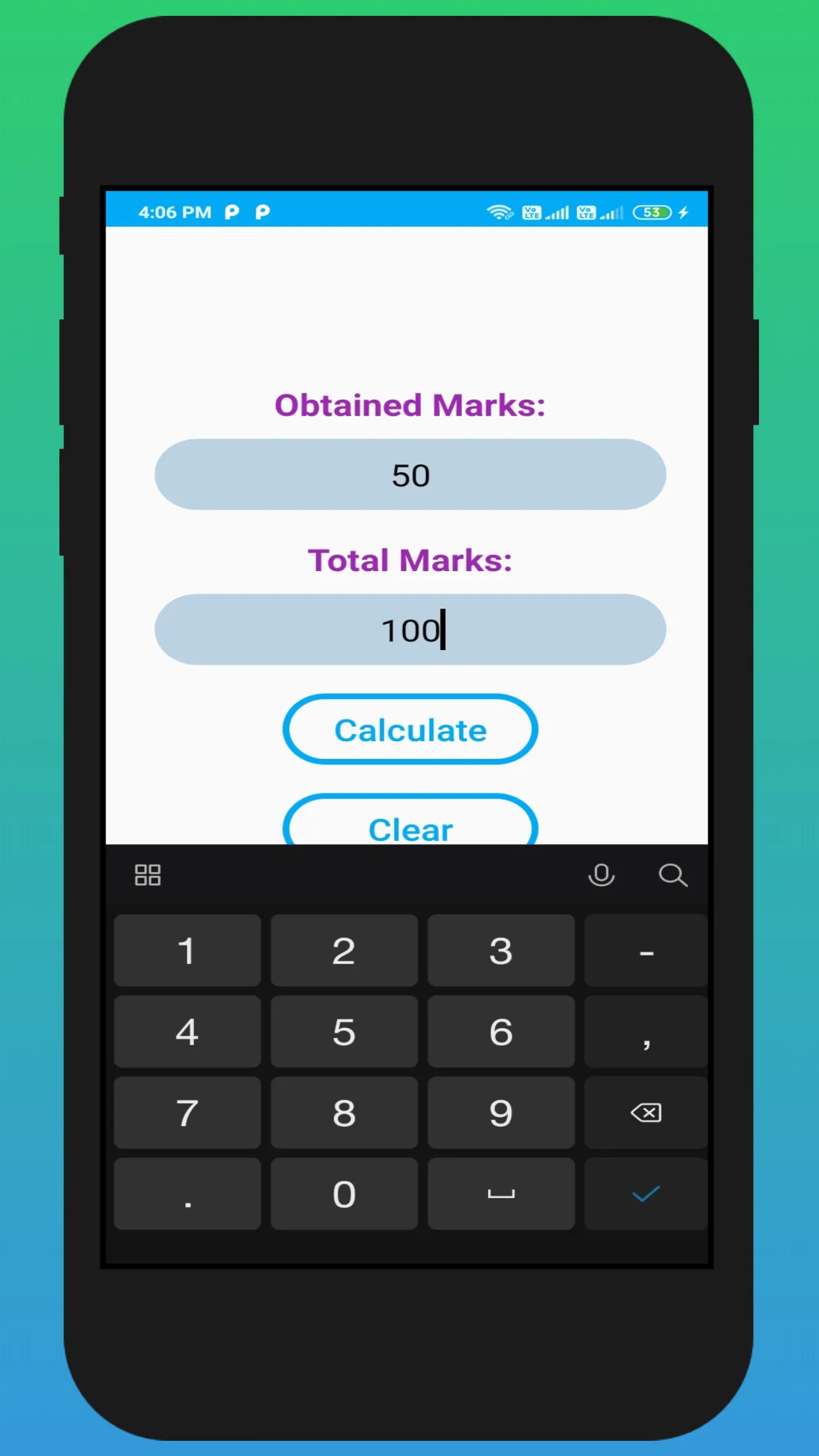 Marks Percentage Calculator | Indus Appstore | Screenshot