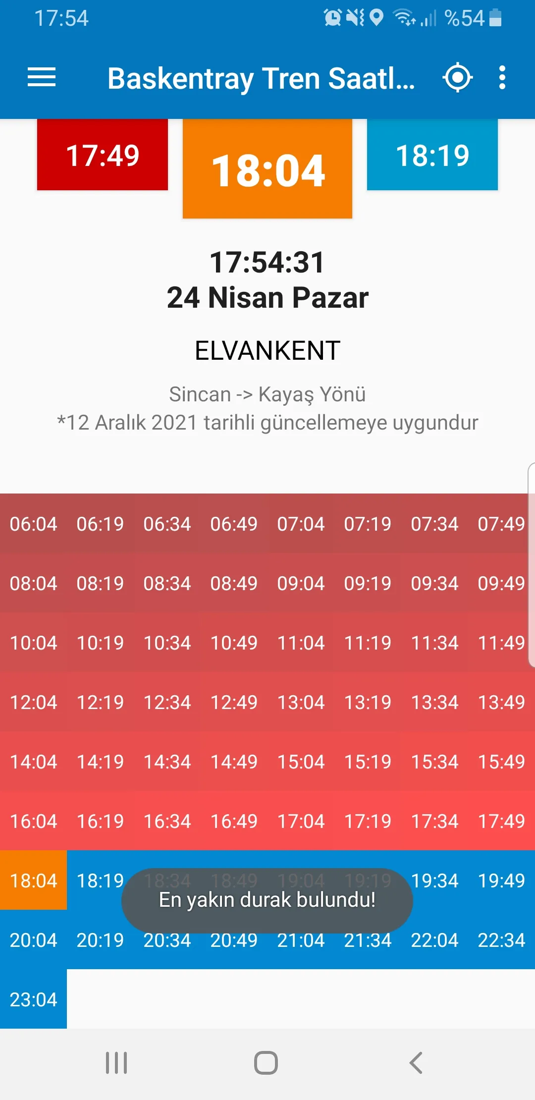 Başkentray Tren Saatleri | Indus Appstore | Screenshot