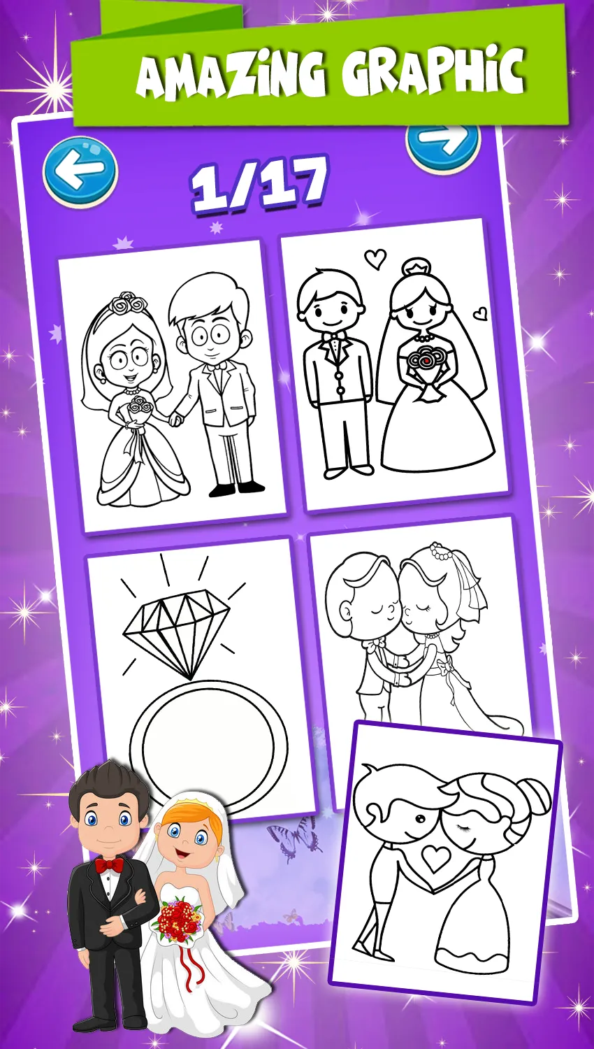 Bride And Groom Coloring Pages | Indus Appstore | Screenshot