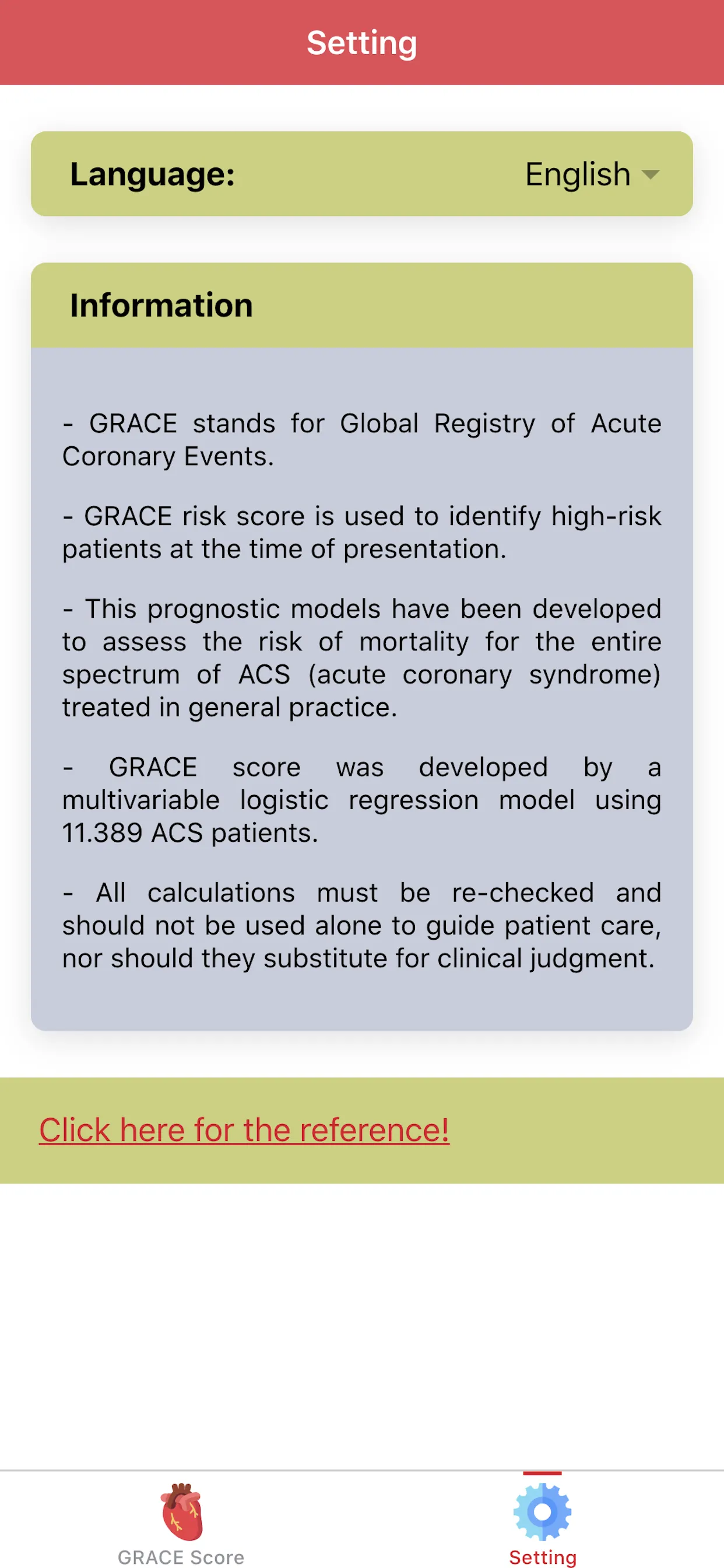 GRACE Risk Score | Indus Appstore | Screenshot