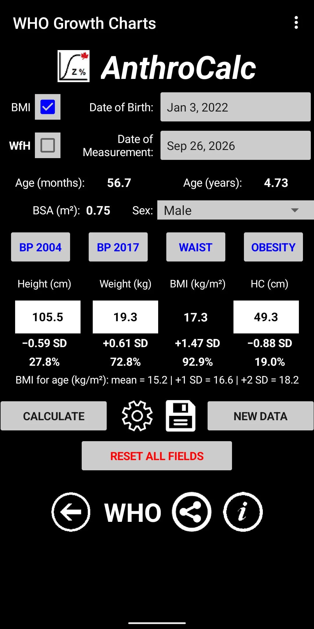 AnthroCalc | Indus Appstore | Screenshot