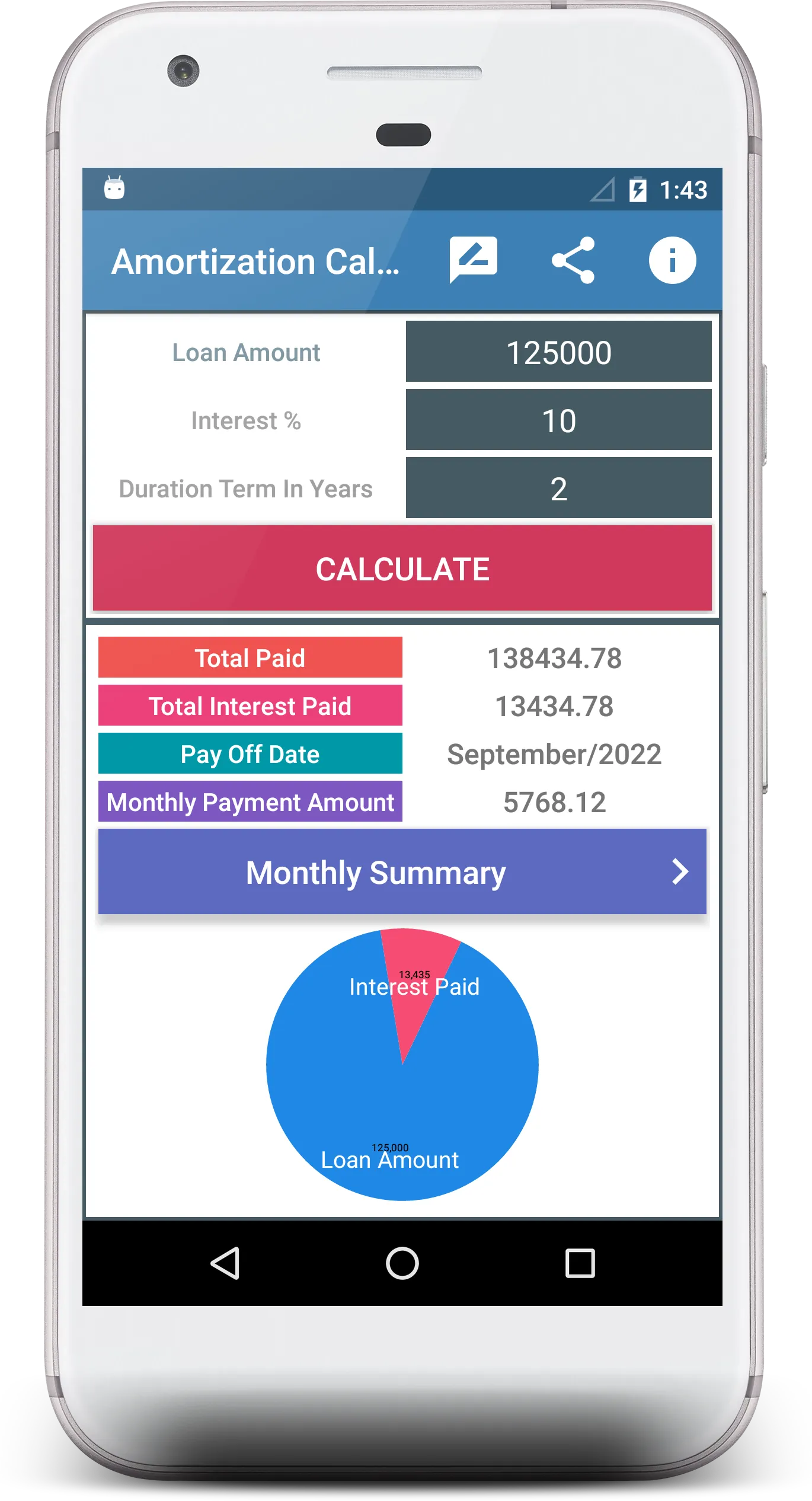 Loan Amortization Calculator | Indus Appstore | Screenshot