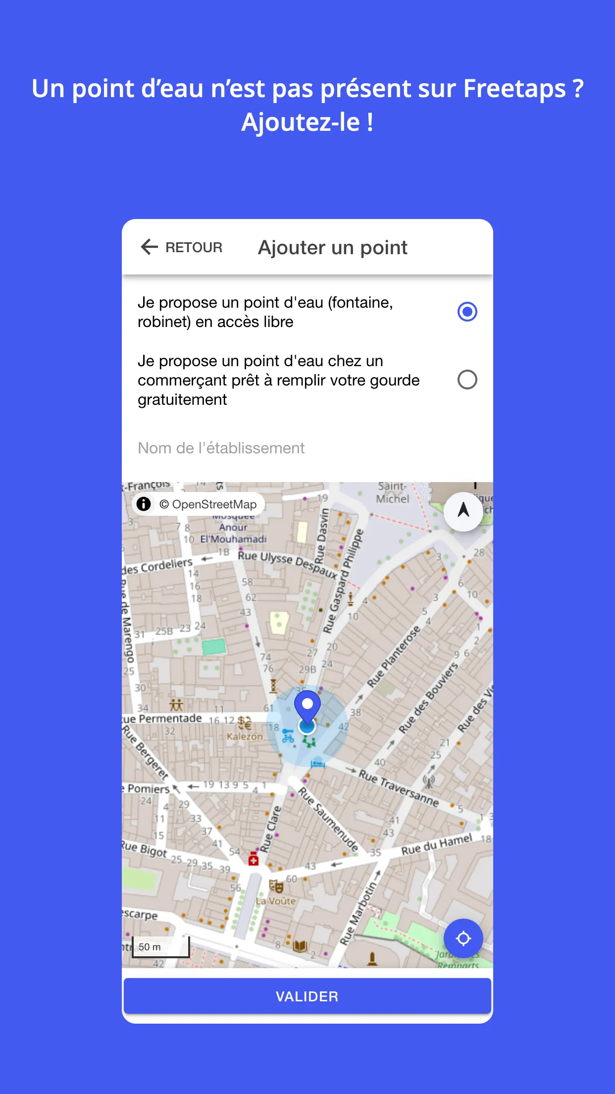 FreeTaps : les points d'eau | Indus Appstore | Screenshot