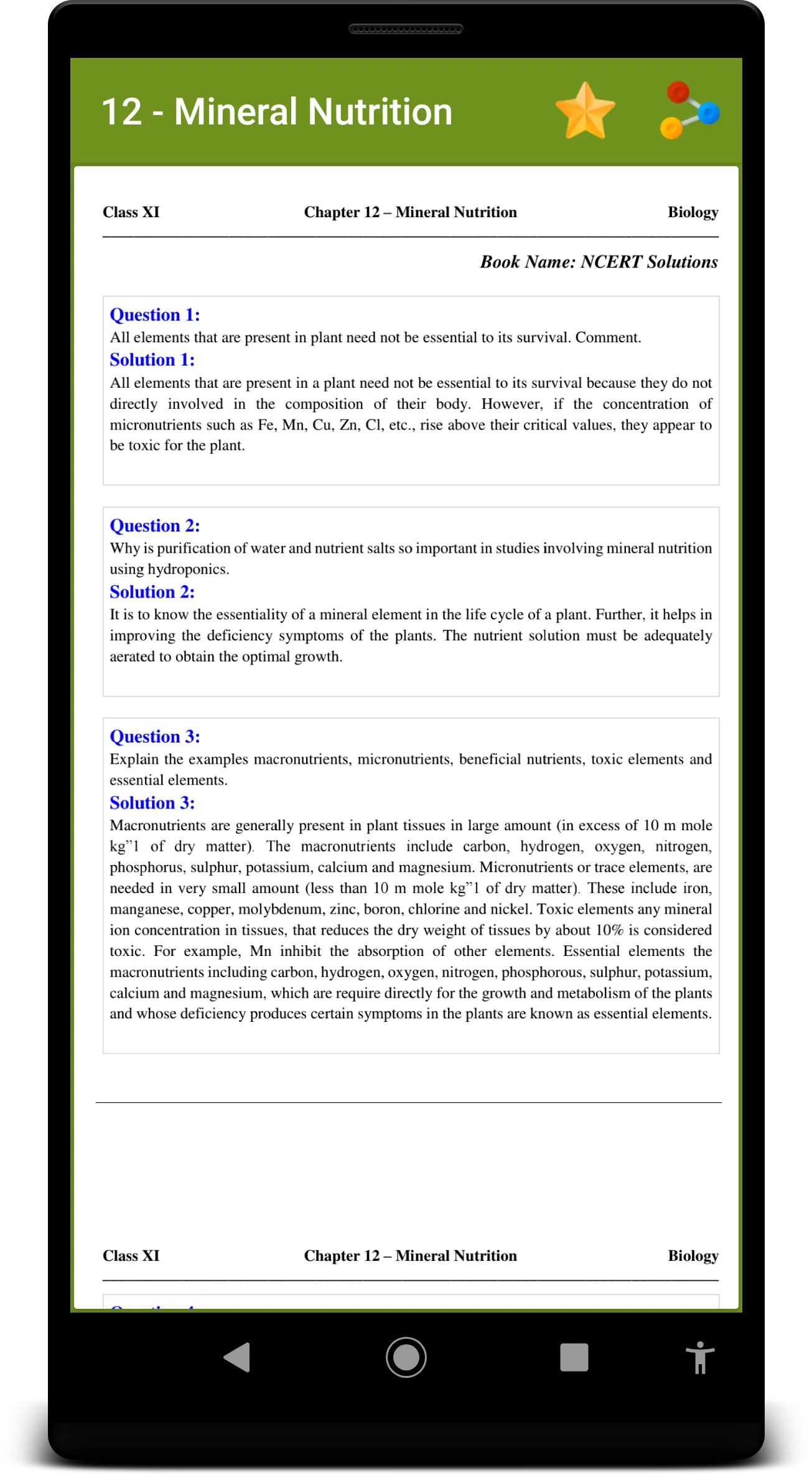 11th Biology Solutions | Notes | Indus Appstore | Screenshot