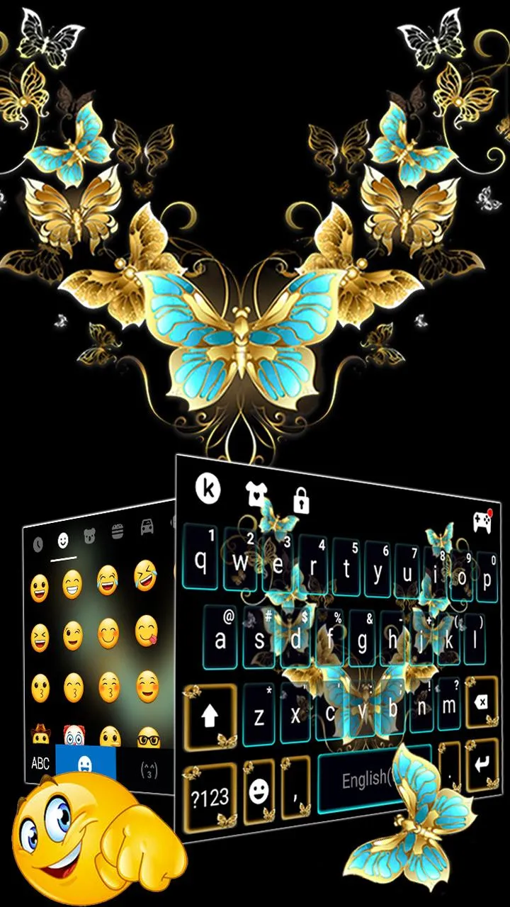 Vintage Golden Butterfly Keybo | Indus Appstore | Screenshot